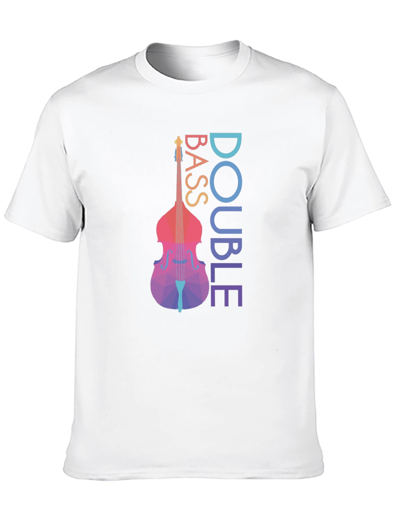 Double Bass Geometric Art Black T-Shirt