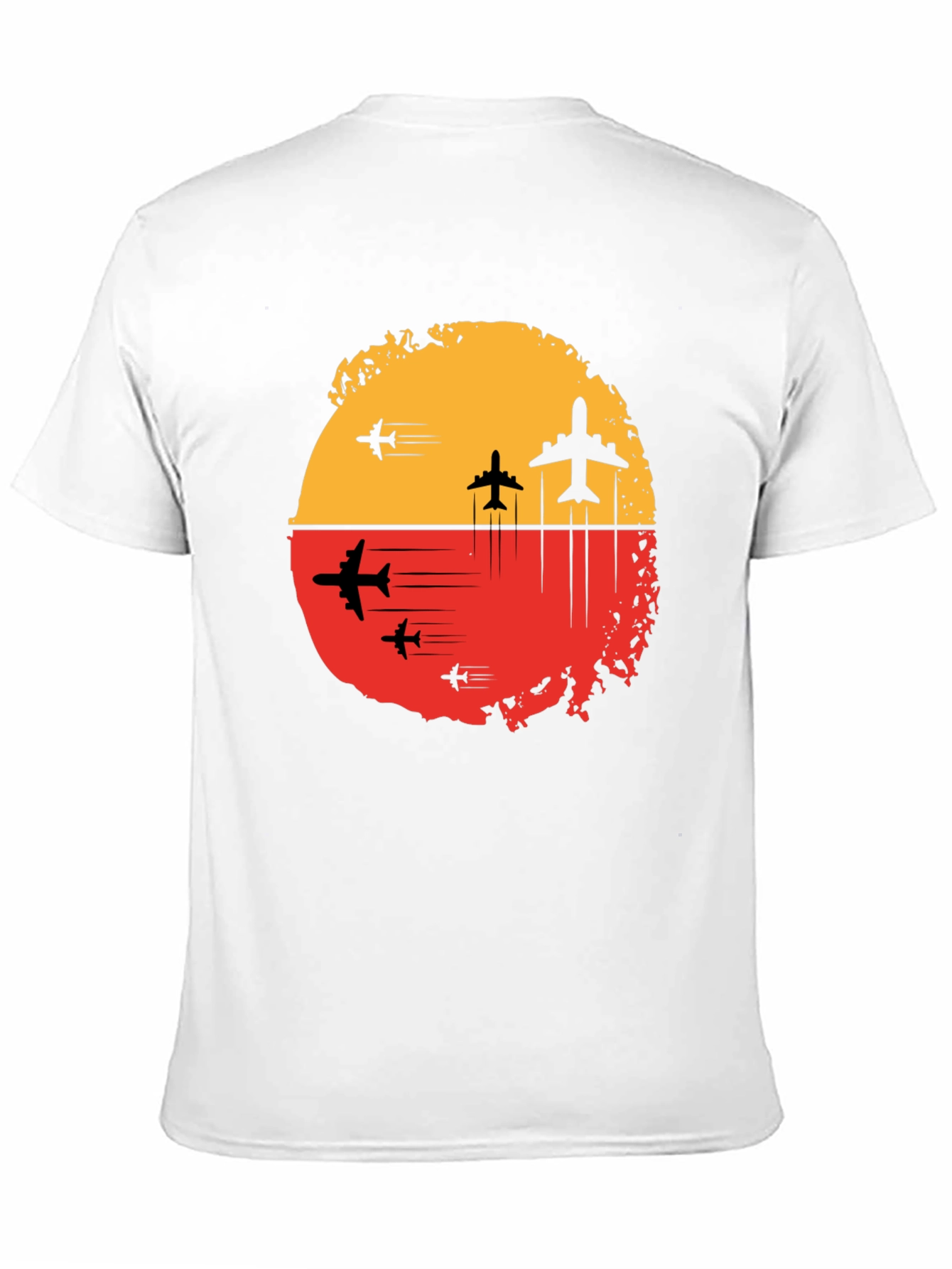 Airplane Sunset Graphic Tee - Black Travel Shirt
