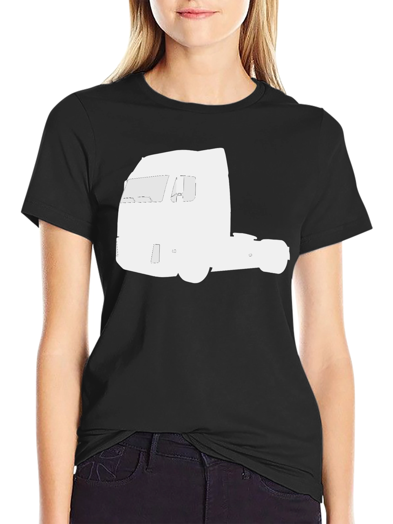 Truck Silhouette Graphic Tee - Black
