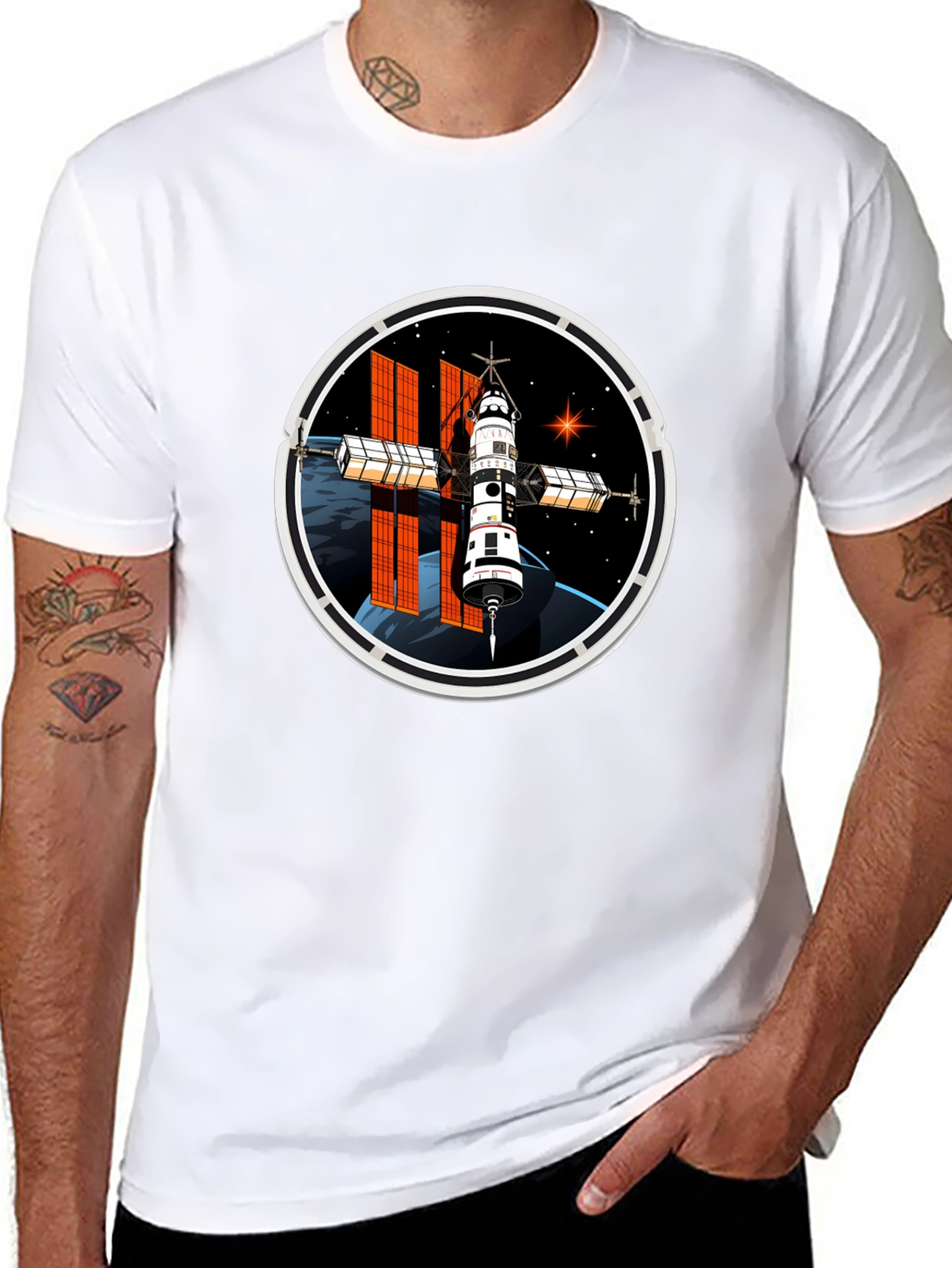 Space Station Graphic T-Shirt