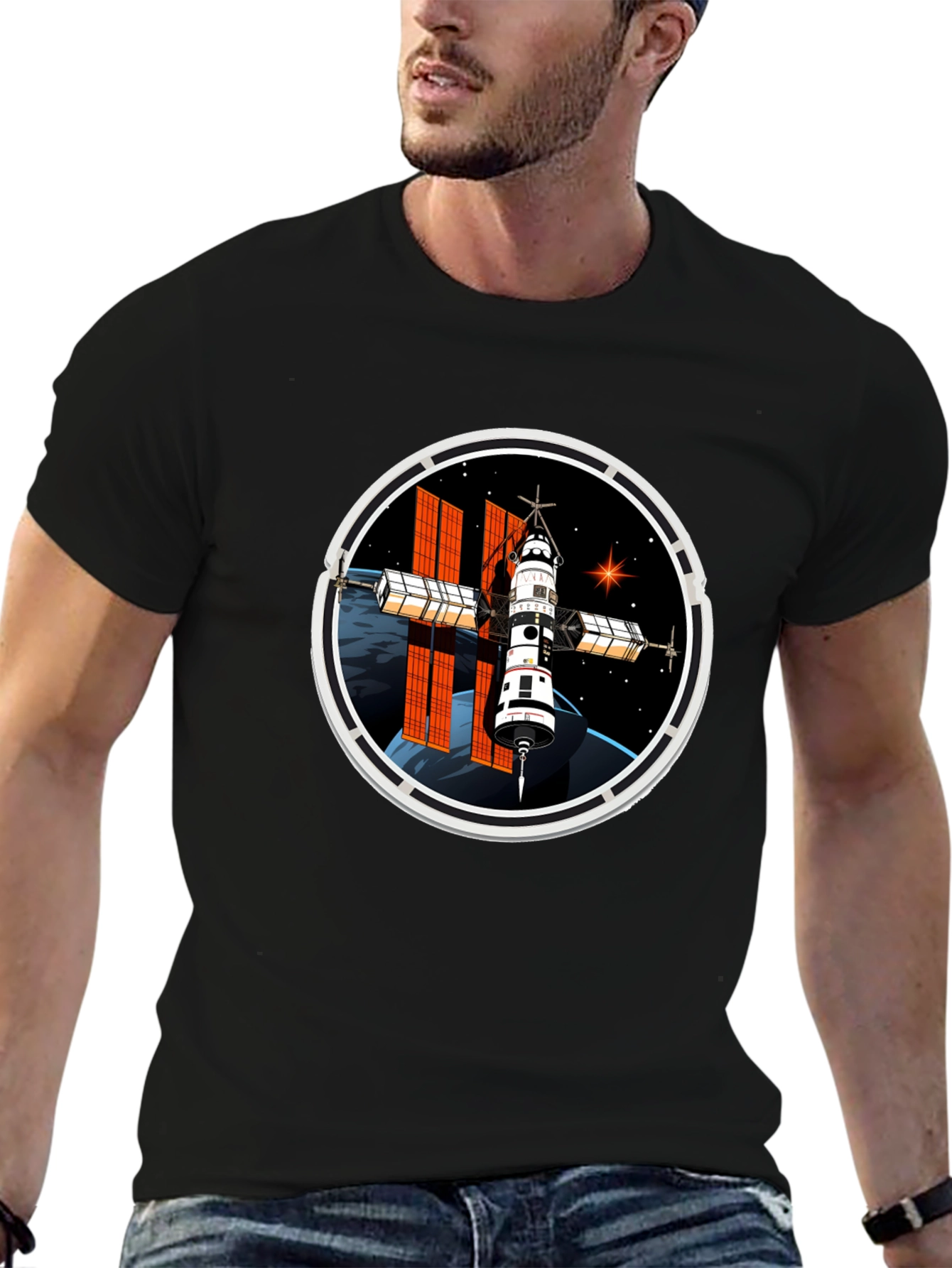 Space Station Graphic T-Shirt