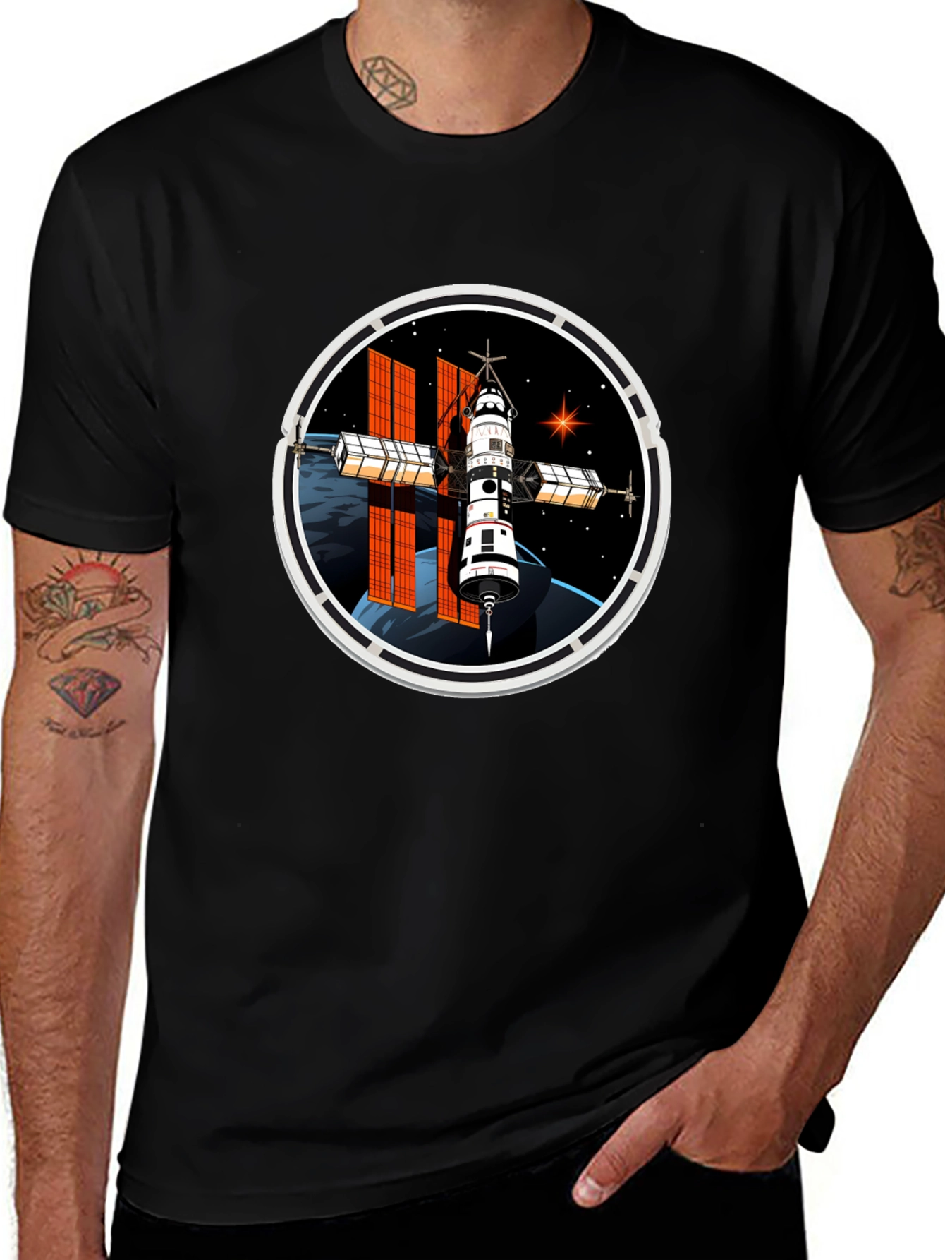 Space Station Graphic T-Shirt
