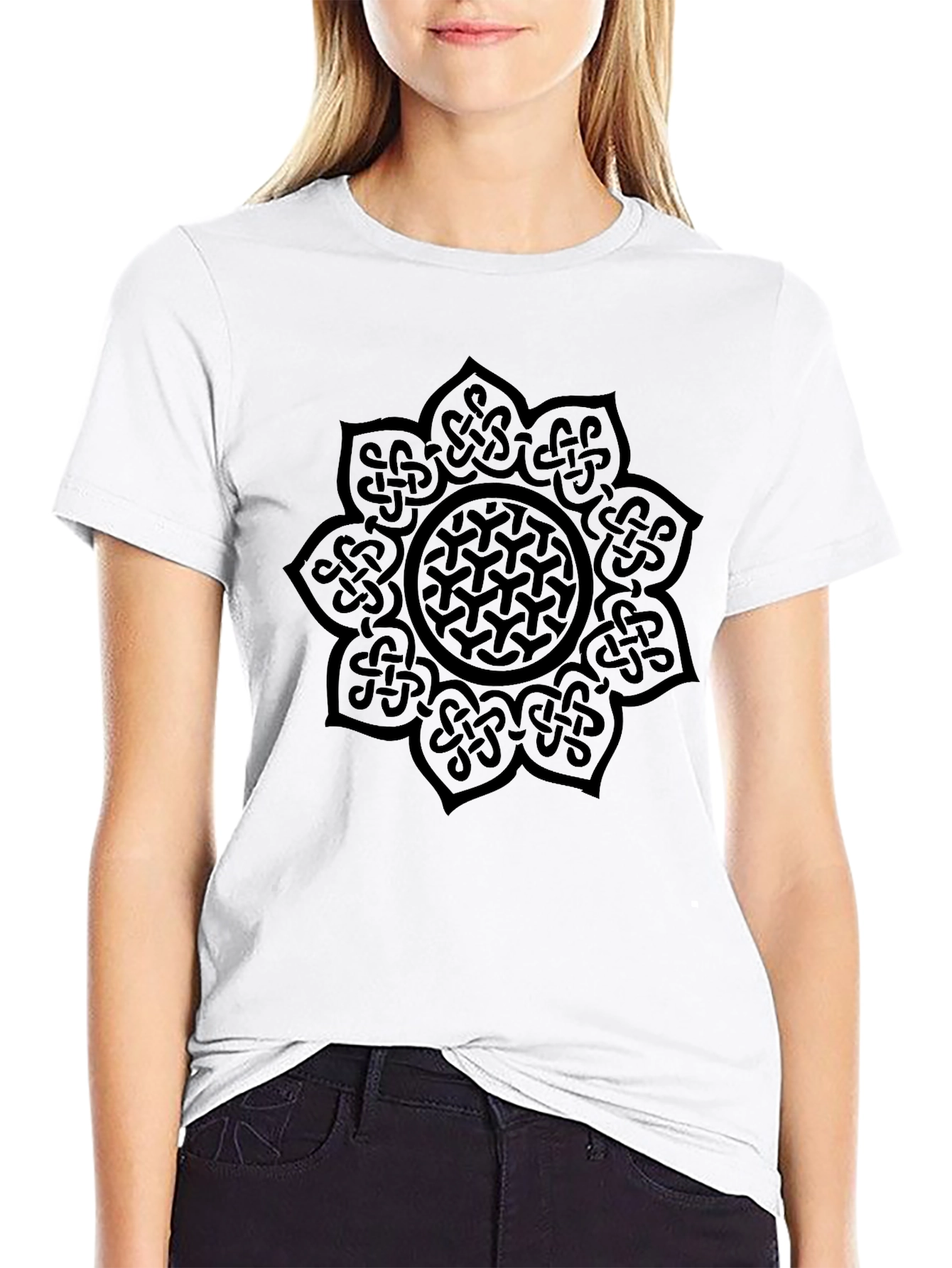 Celtic Knot Mandala Black T-Shirt