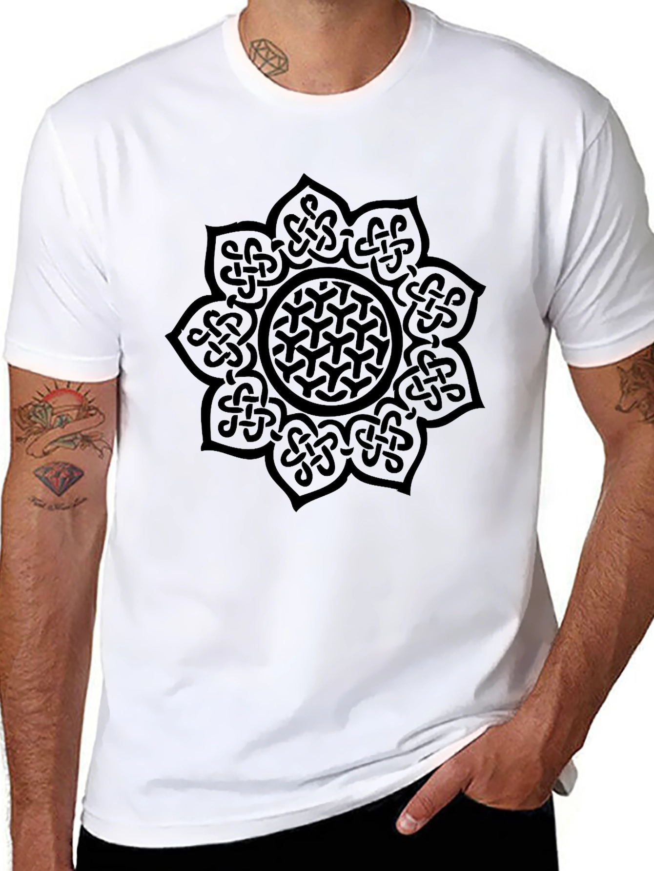 Celtic Knot Mandala Black T-Shirt