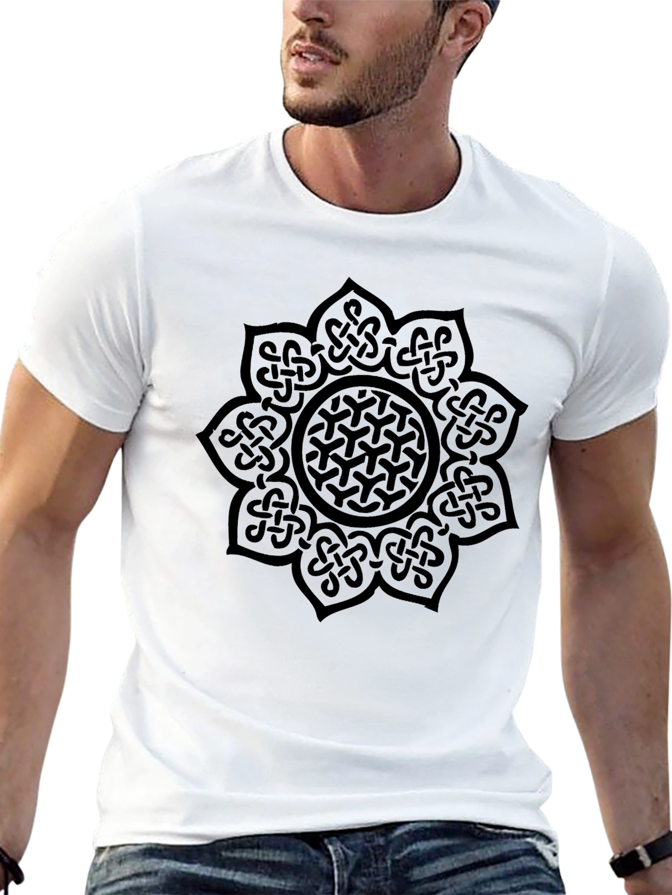 Celtic Knot Mandala Black T-Shirt