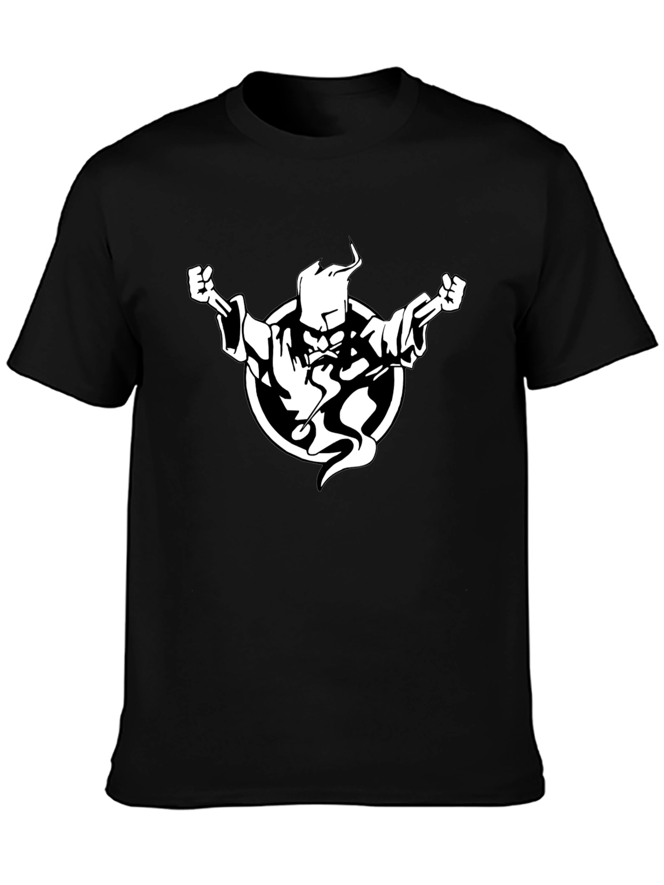 Wizard Graphic Black Tee - Casual Style