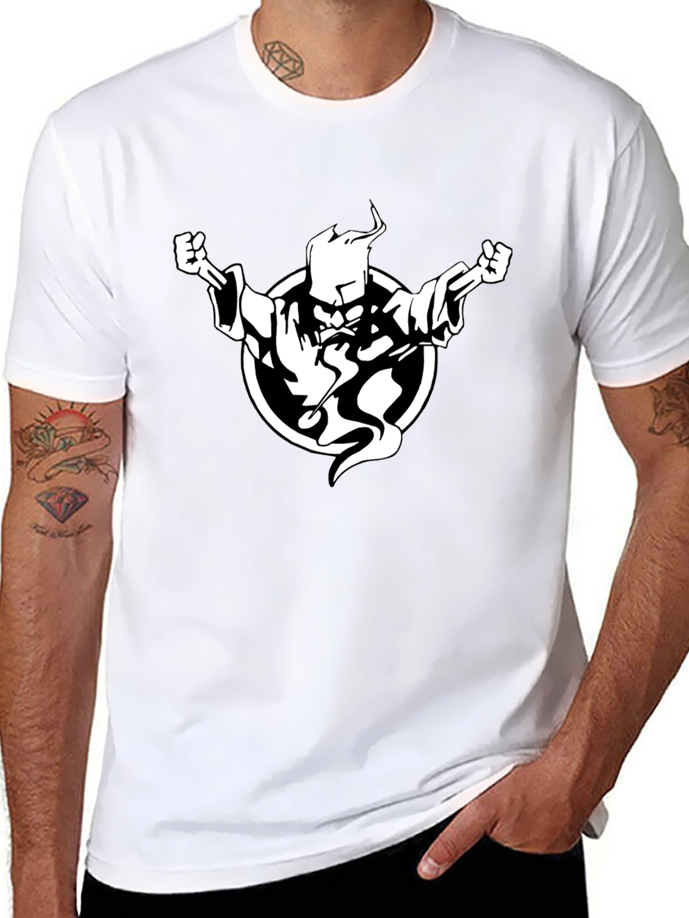 Wizard Graphic Black Tee - Casual Style