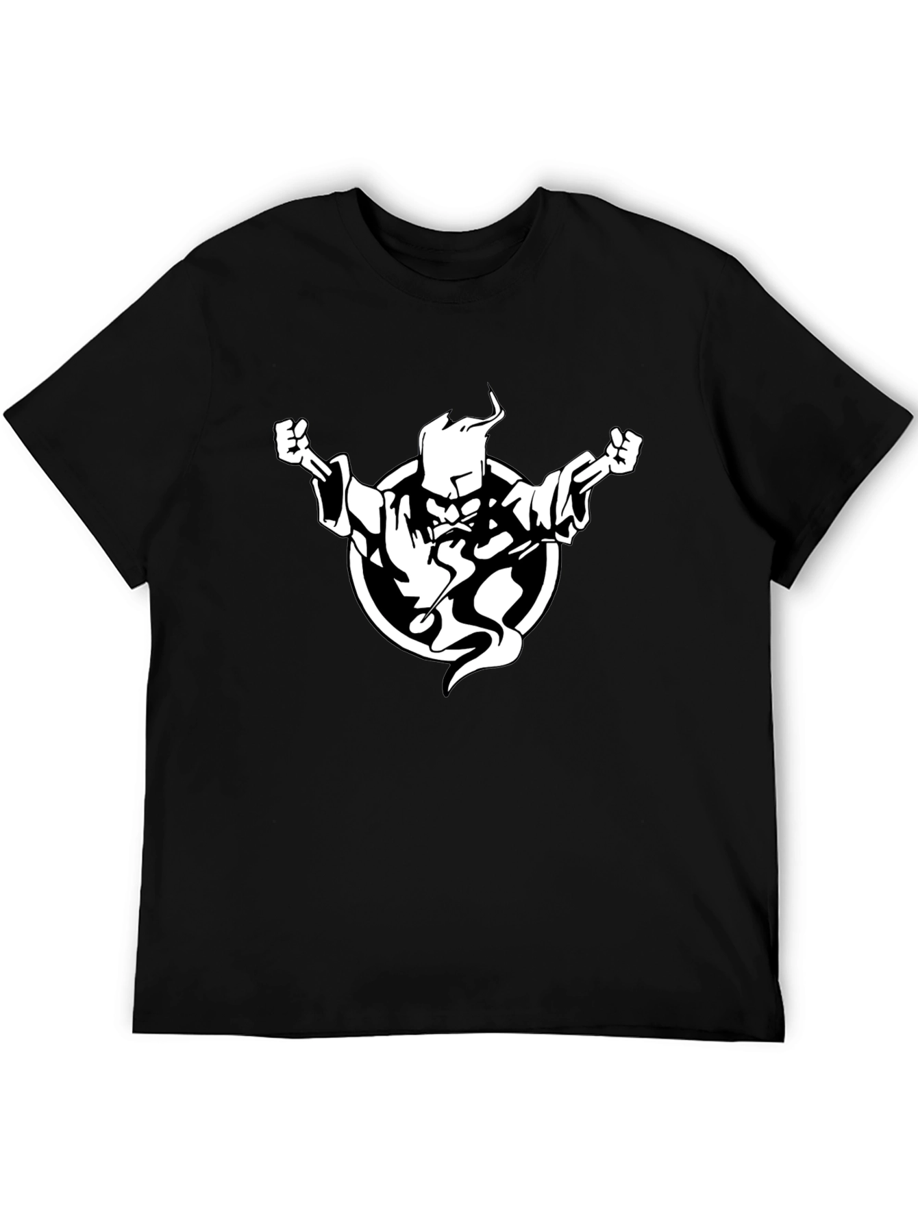 Wizard Graphic Black Tee - Casual Style