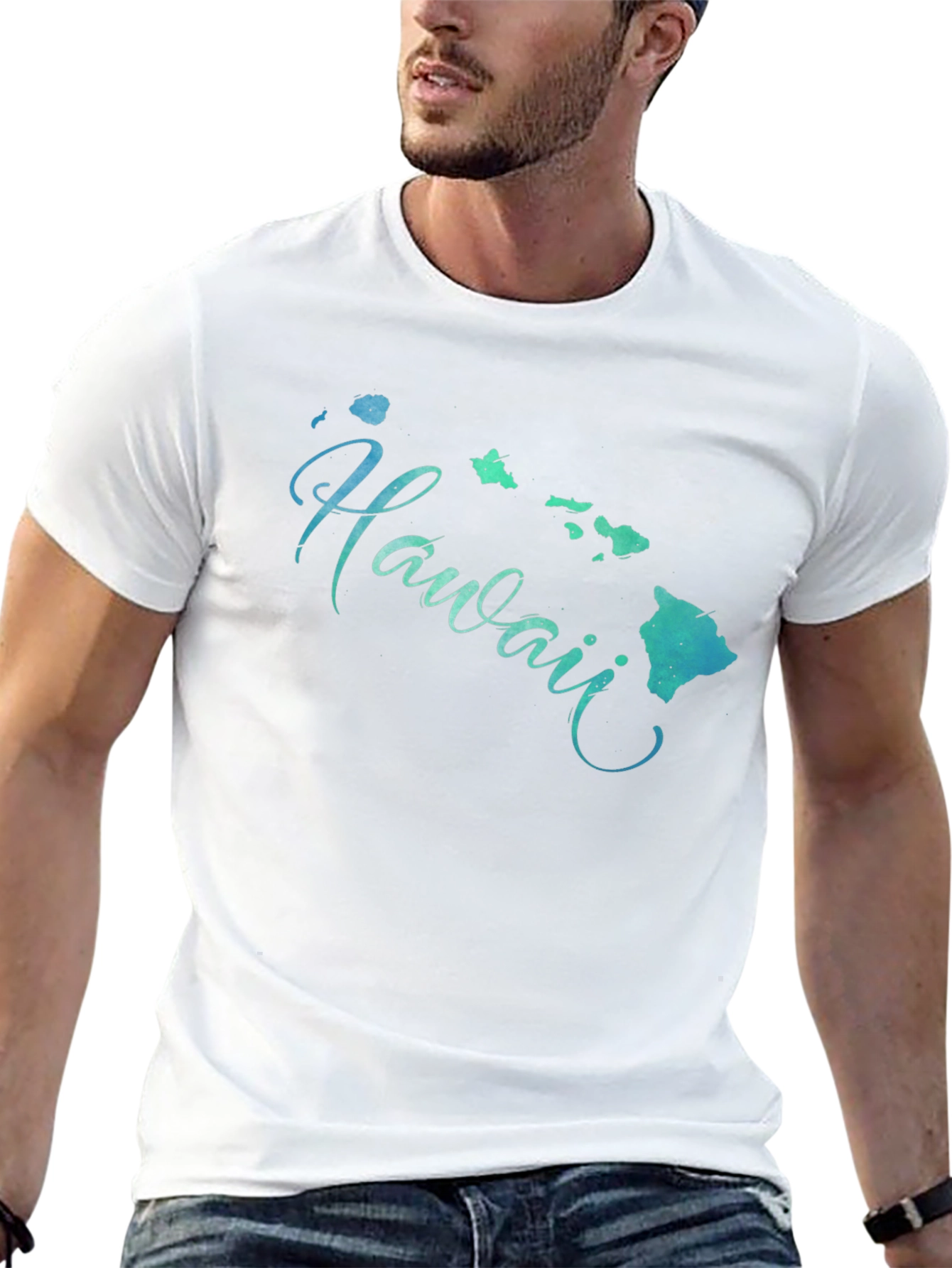 Hawaii Islands Graphic Black T-Shirt