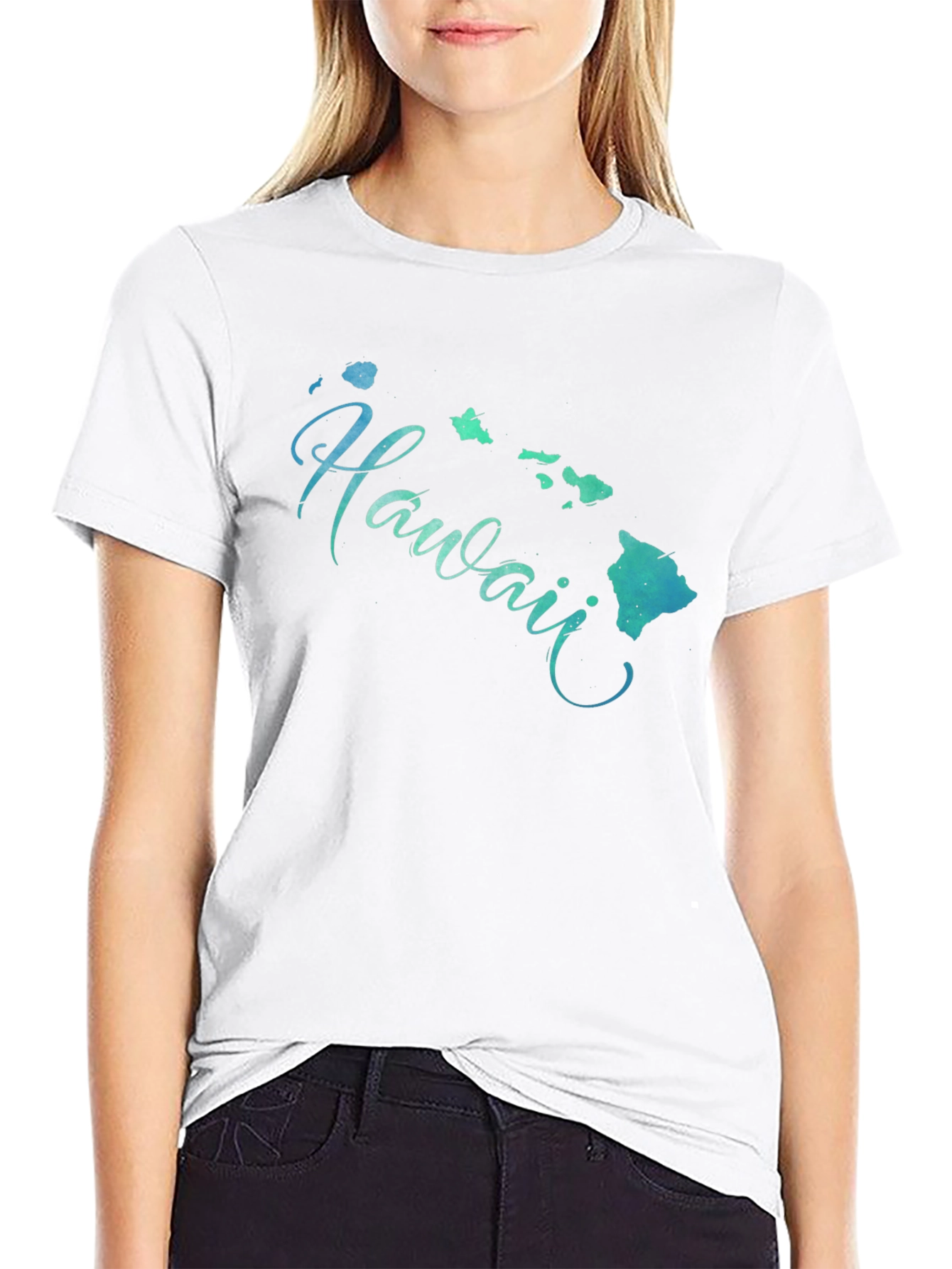 Hawaii Islands Graphic Black T-Shirt