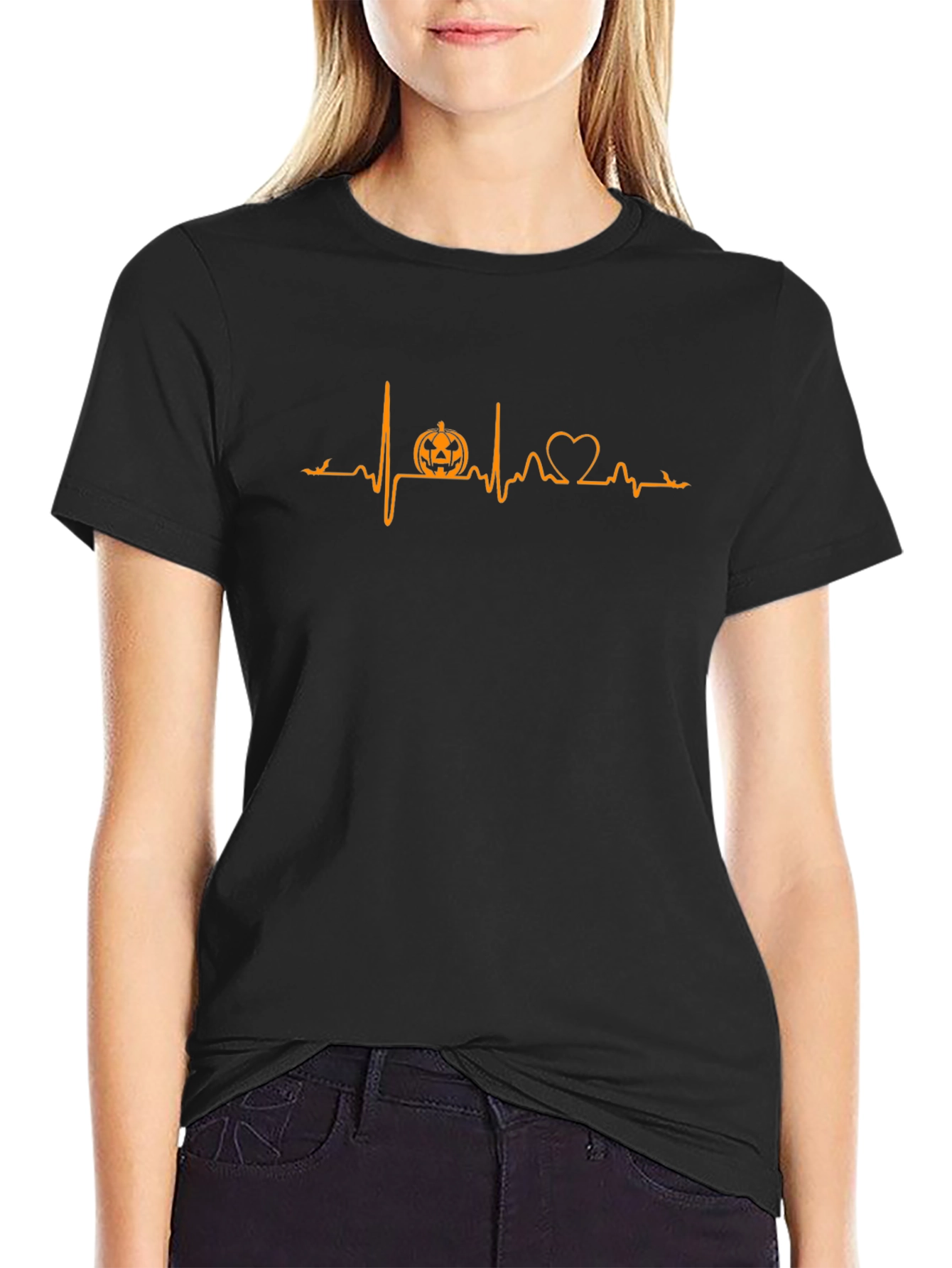 Halloween Heartbeat T-Shirt - Pumpkin Love!