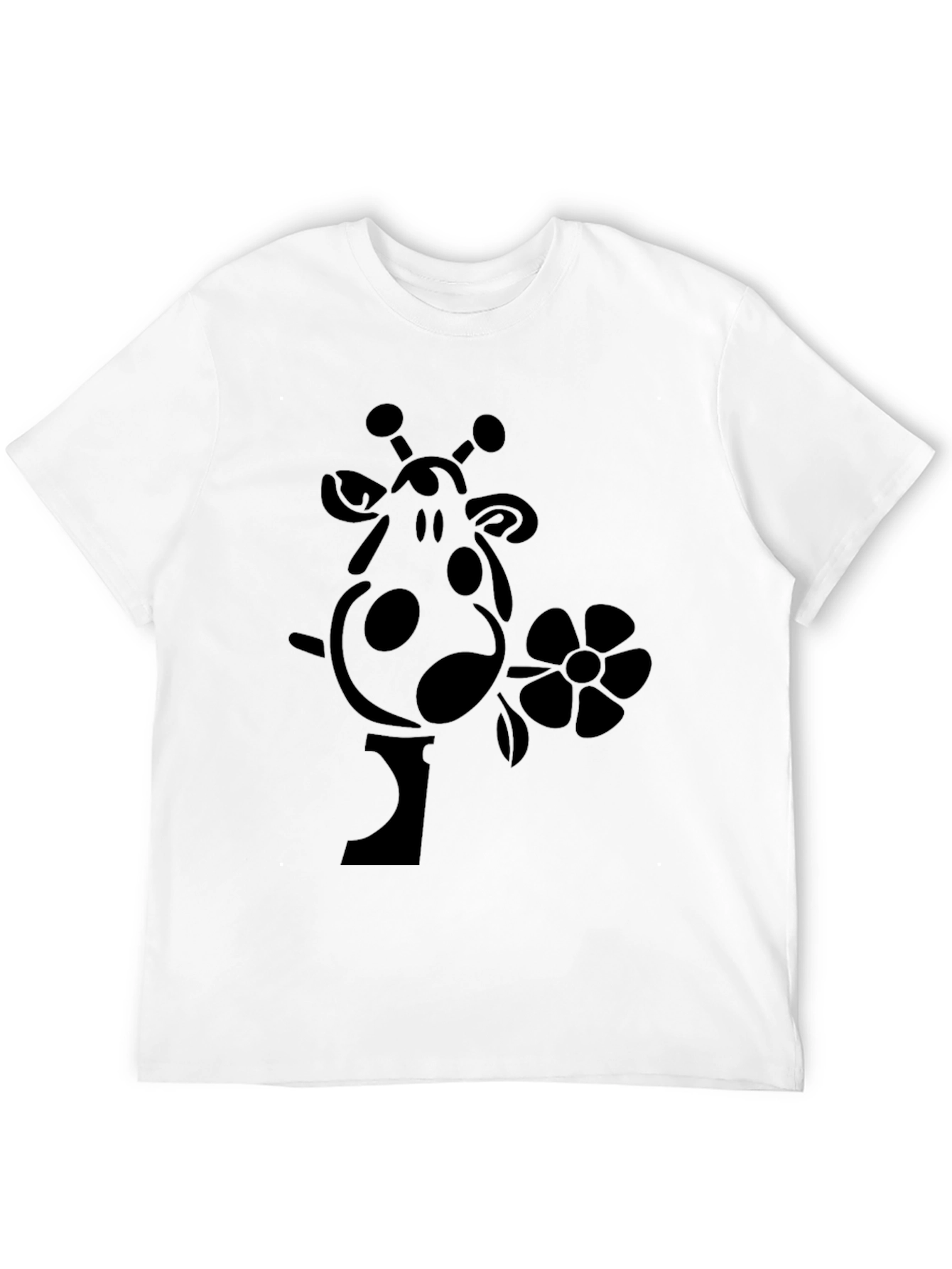 Giraffe Flower Graphic Tee - Black