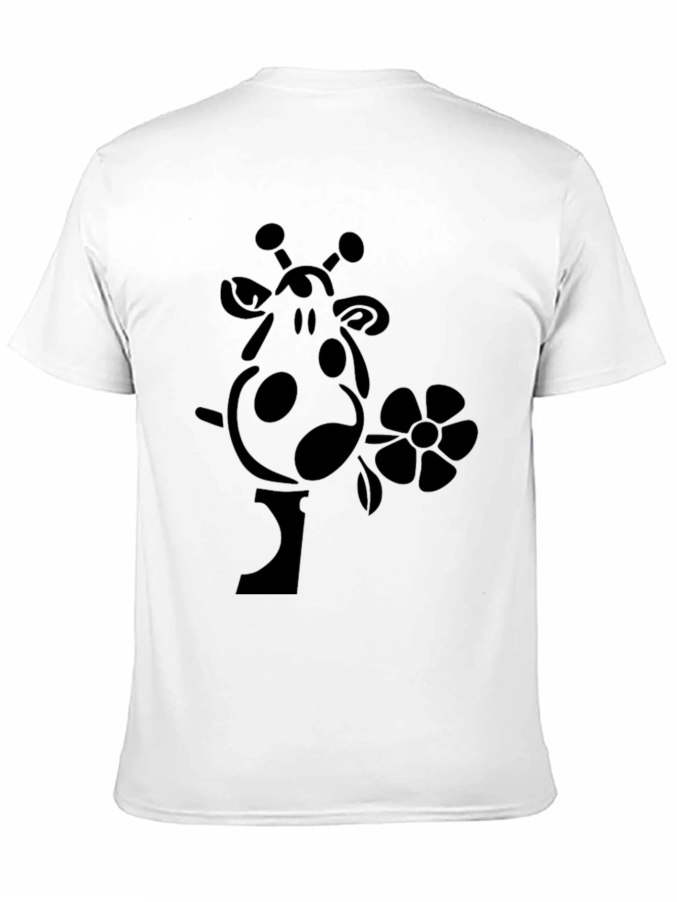 Giraffe Flower Graphic Tee - Black