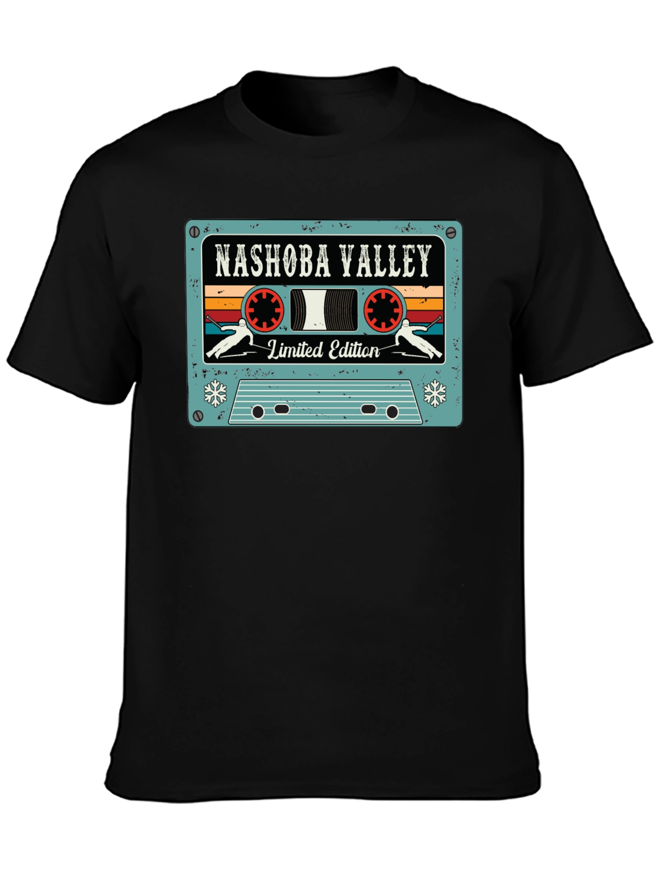 Nashoba Valley Ski Cassette Tape Black T-Shirt