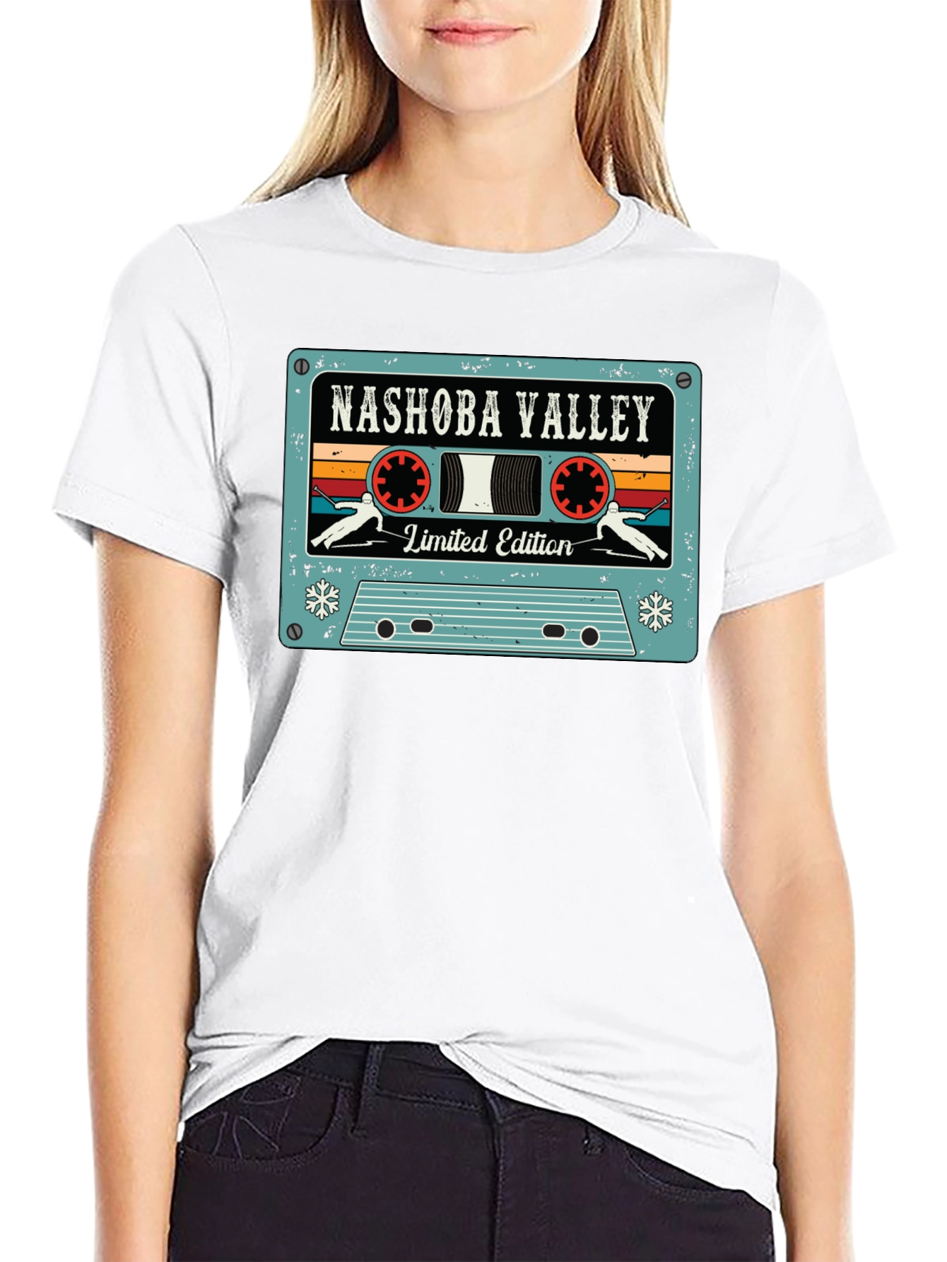 Nashoba Valley Ski Cassette Tape Black T-Shirt
