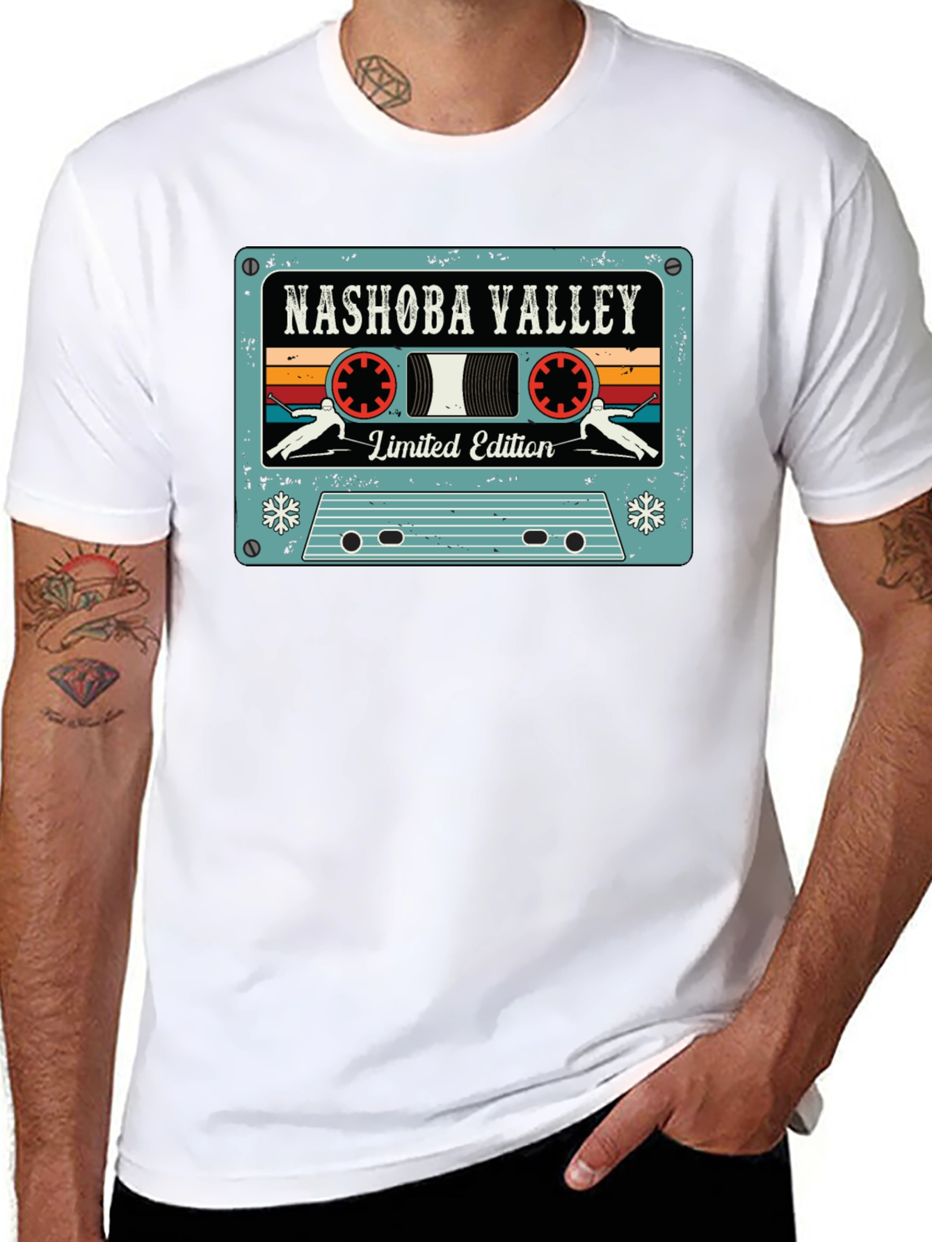 Nashoba Valley Ski Cassette Tape Black T-Shirt