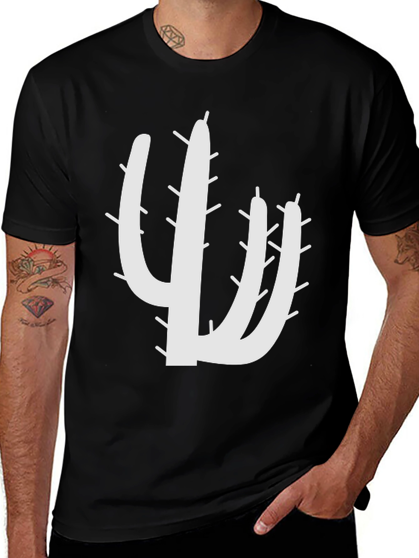 Cactus Graphic Black T-Shirt