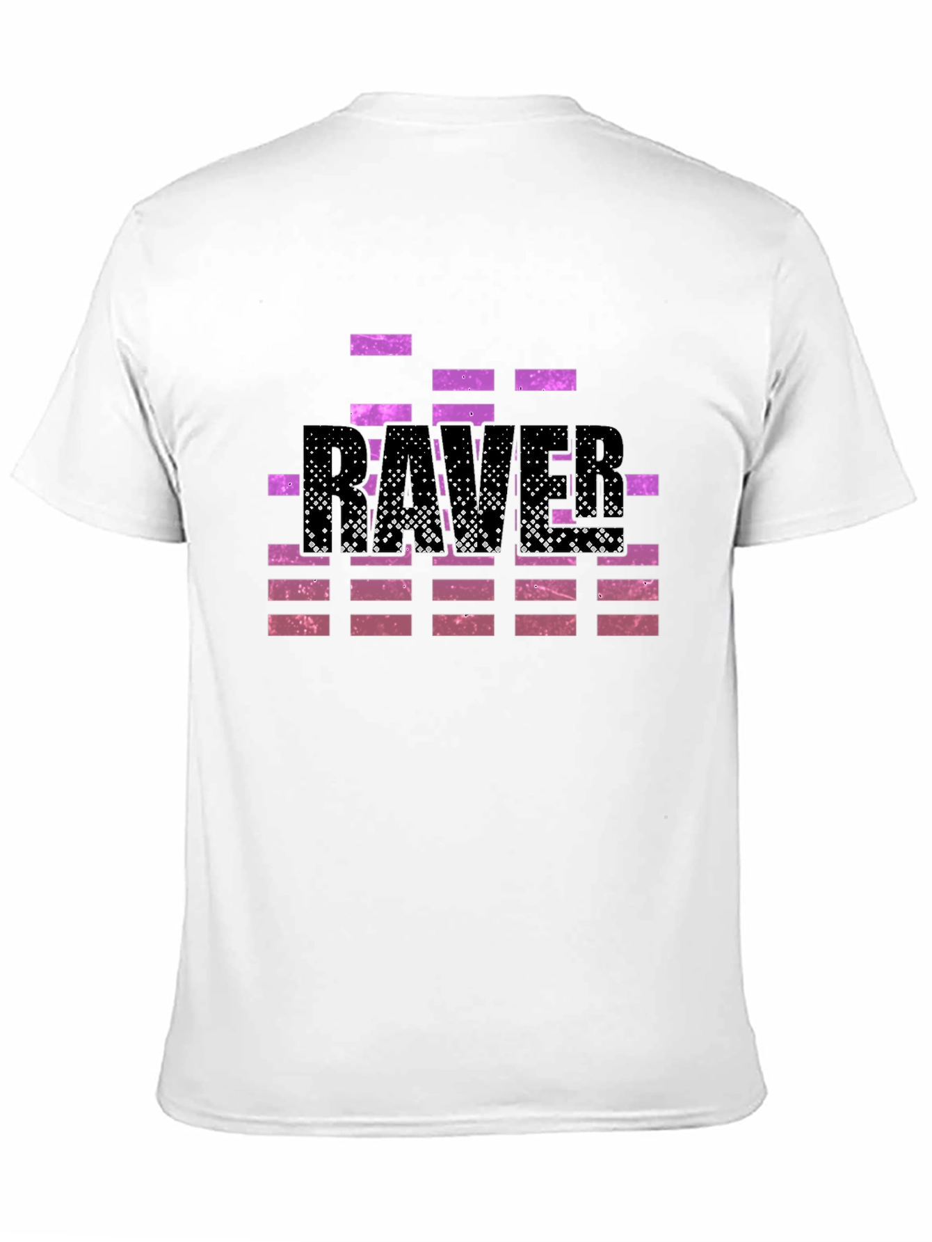Retro Rave T-Shirt - Black with Purple Pixel Design