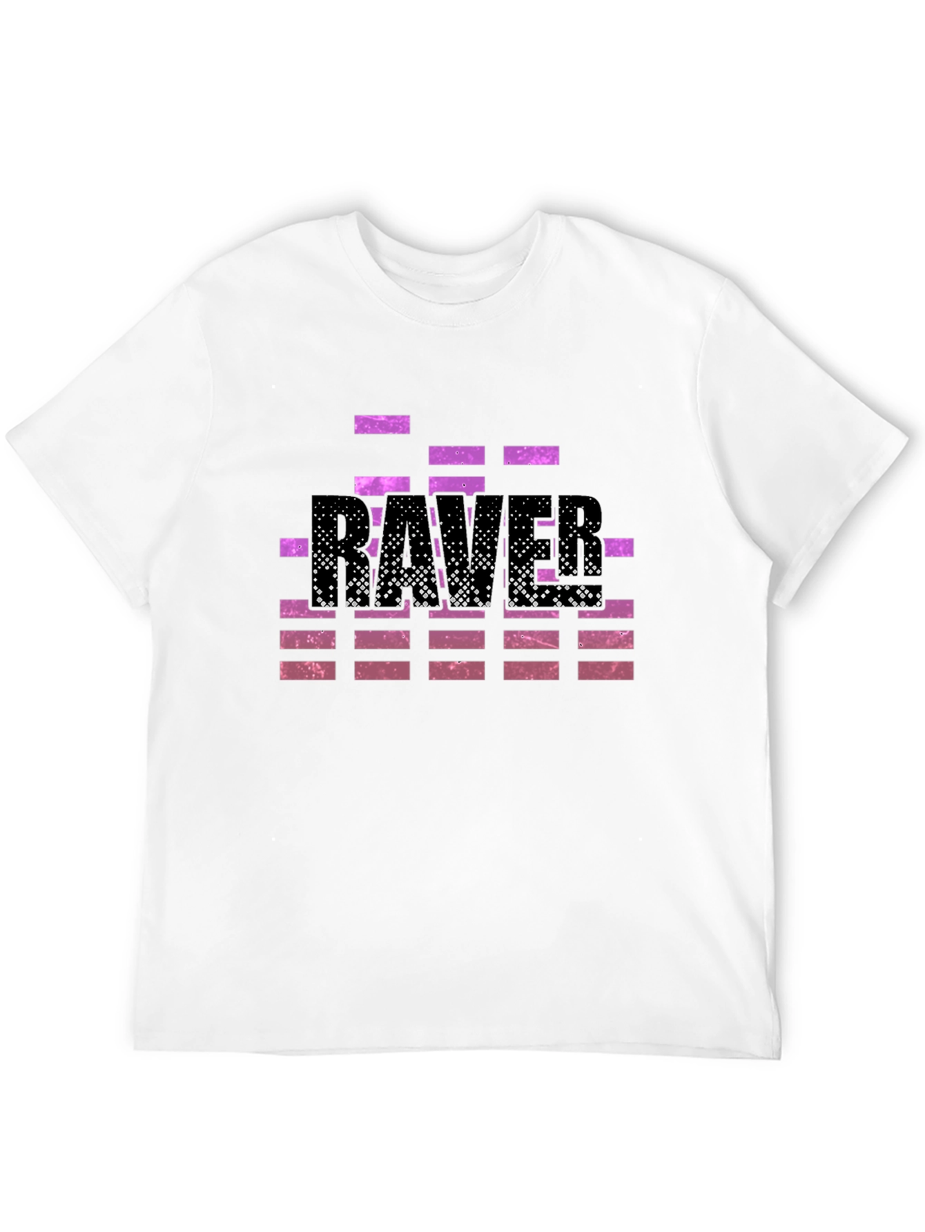 Retro Rave T-Shirt - Black with Purple Pixel Design