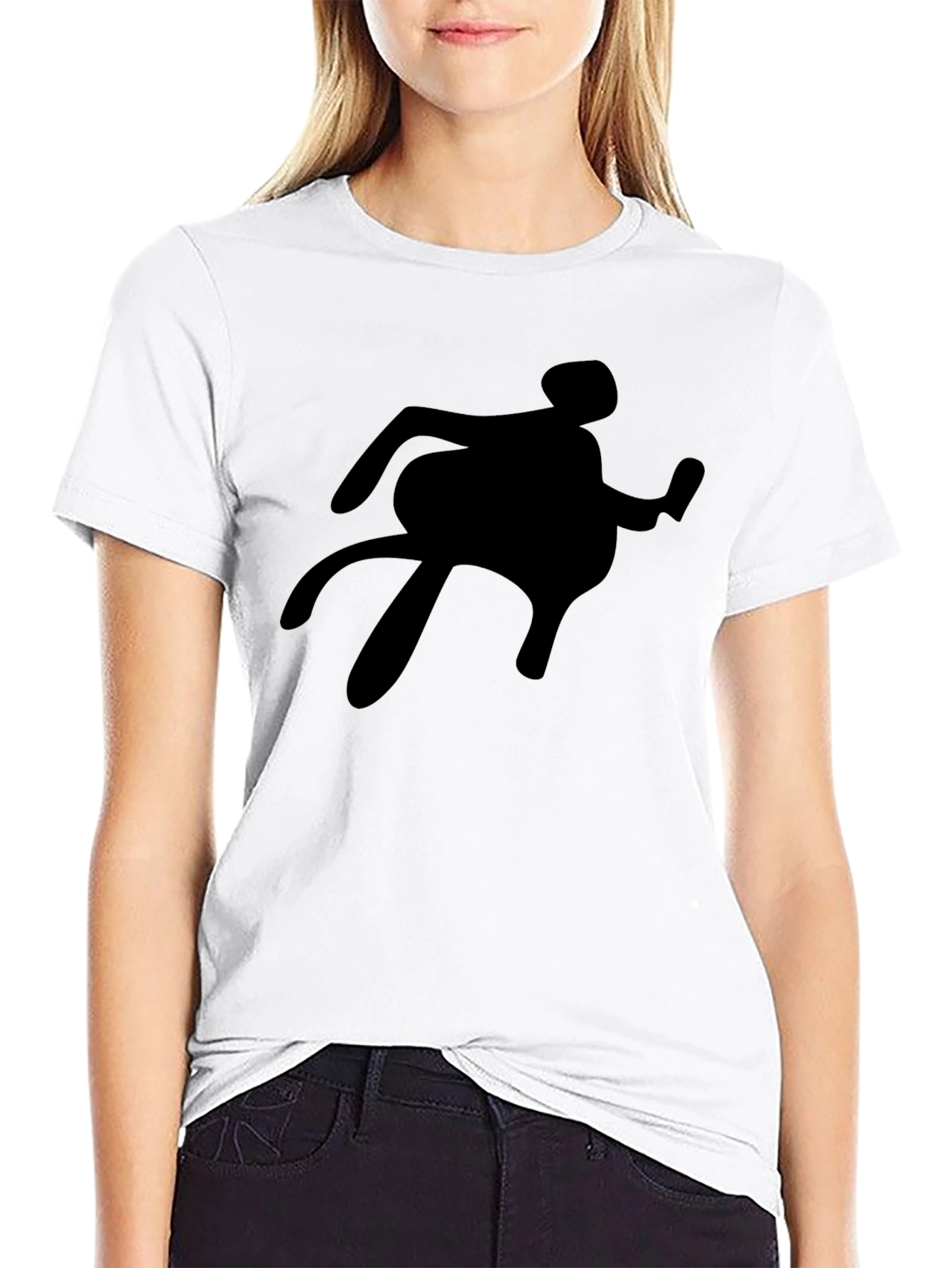 Silhouette Graphic Tee - Black Crew Neck Shirt