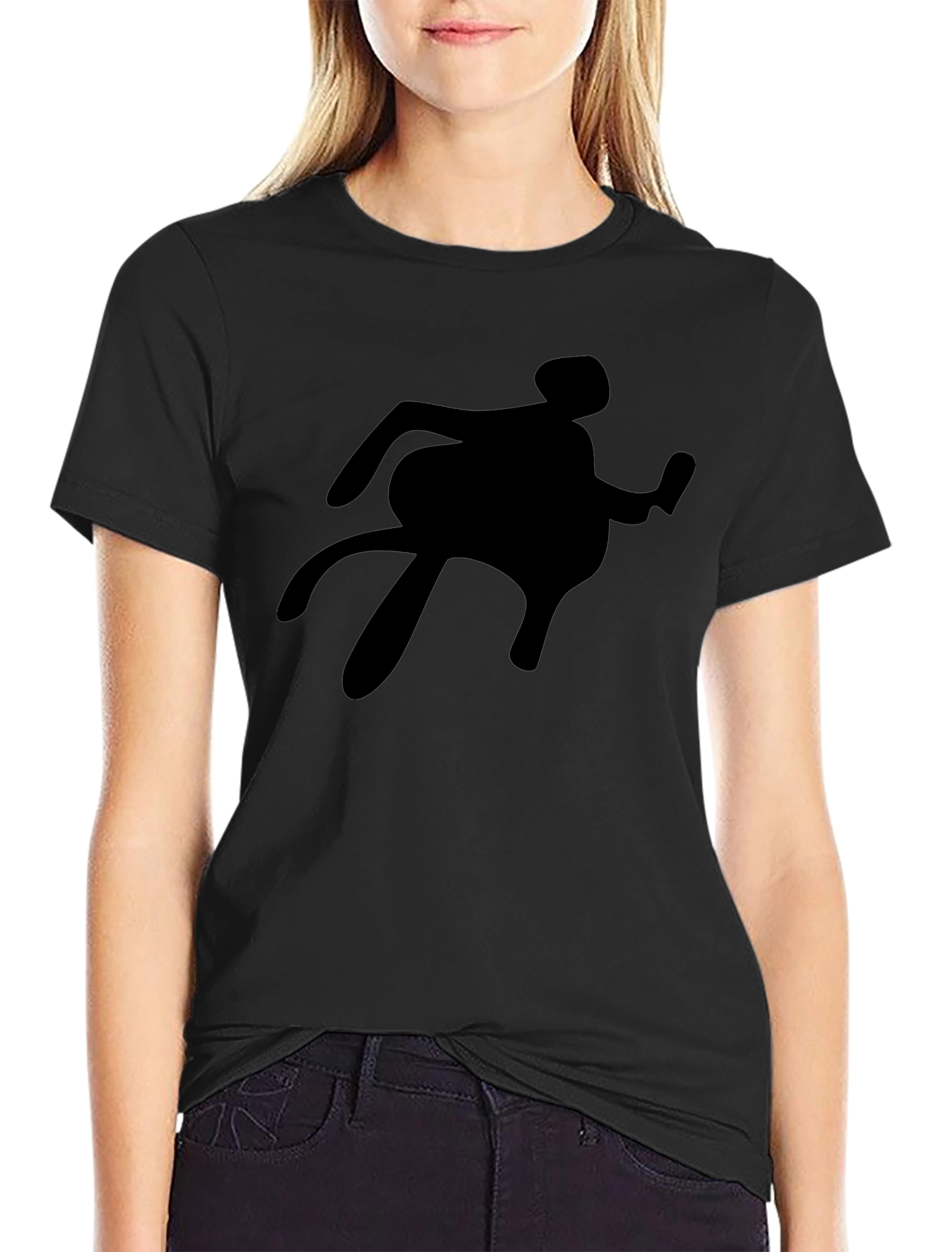 Silhouette Graphic Tee - Black Crew Neck Shirt
