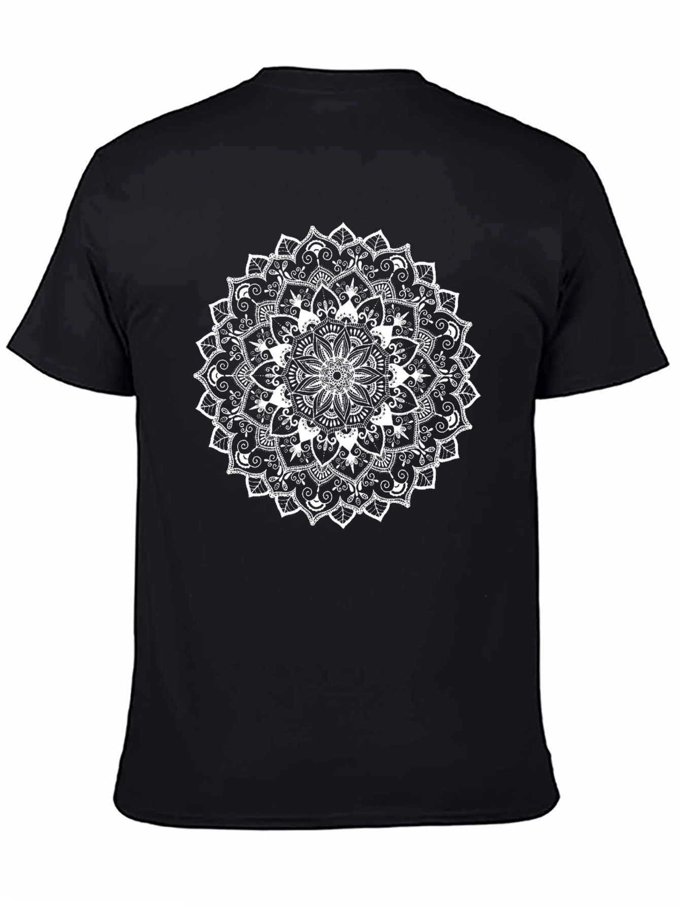 Mandala Graphic Tee - Black Cotton Casual Wear