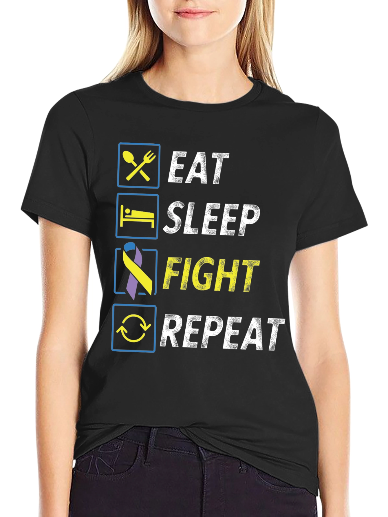 Eat Sleep Fight Repeat T-Shirt