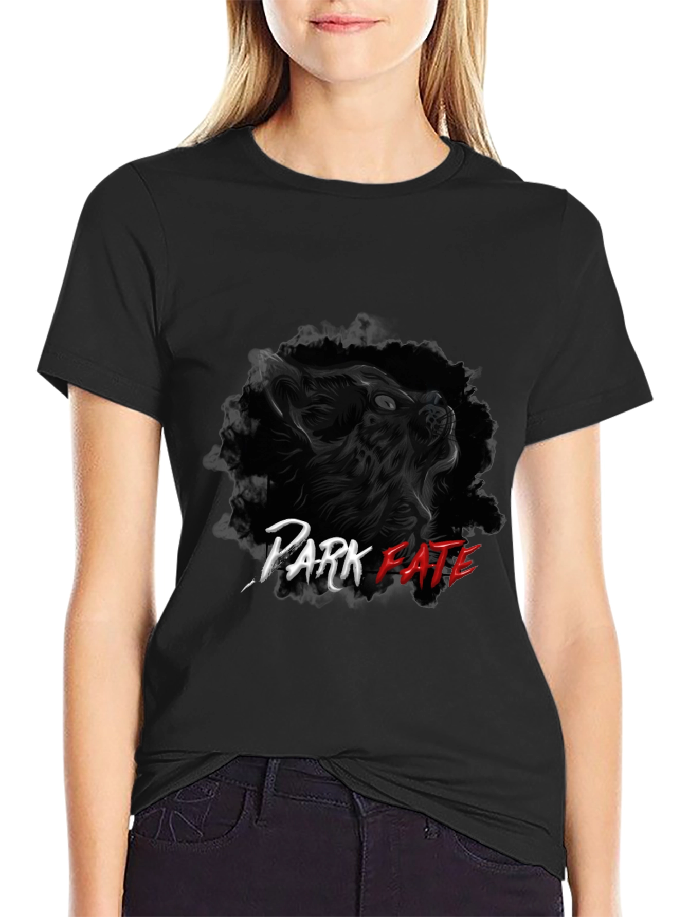 Park Fate Wolf Graphic Black T-Shirt