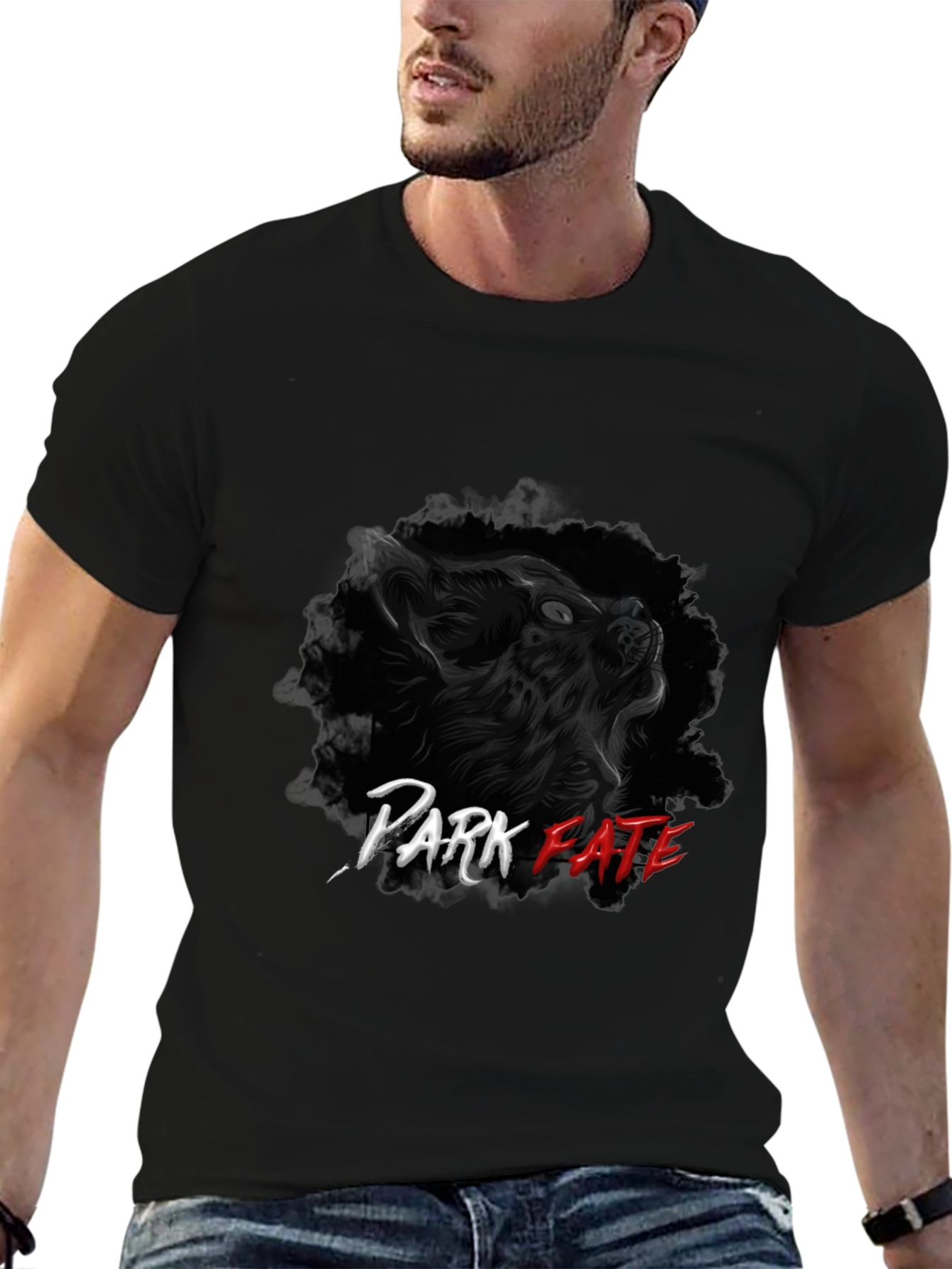 Park Fate Wolf Graphic Black T-Shirt