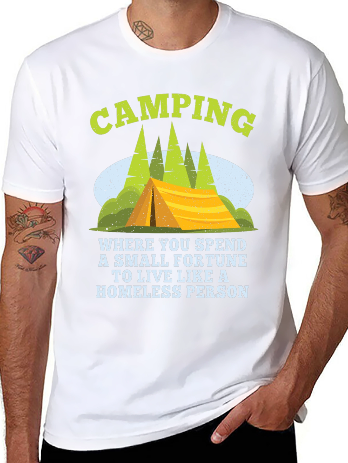 Camping Homeless Person Graphic Tee