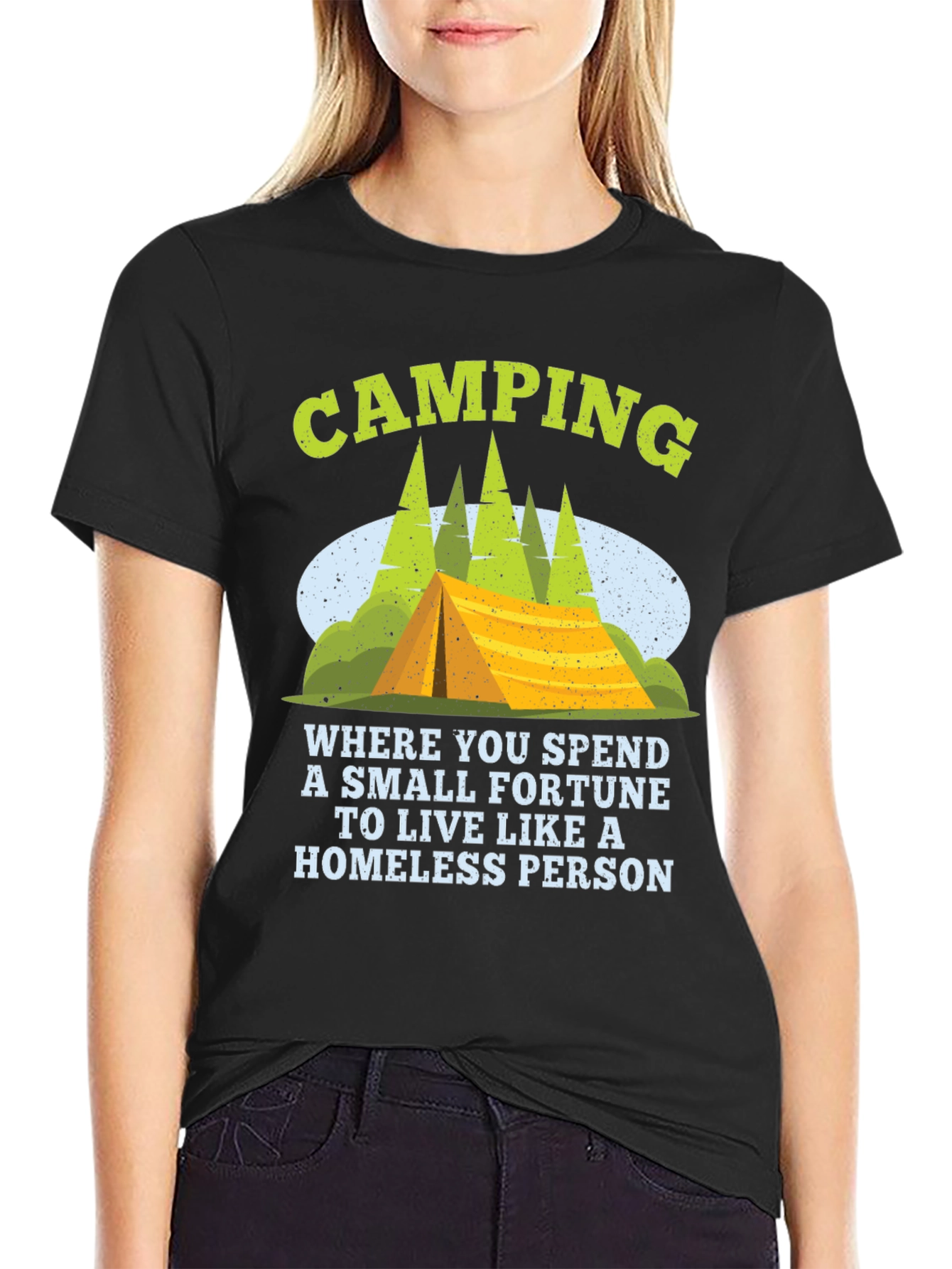 Camping Homeless Person Graphic Tee