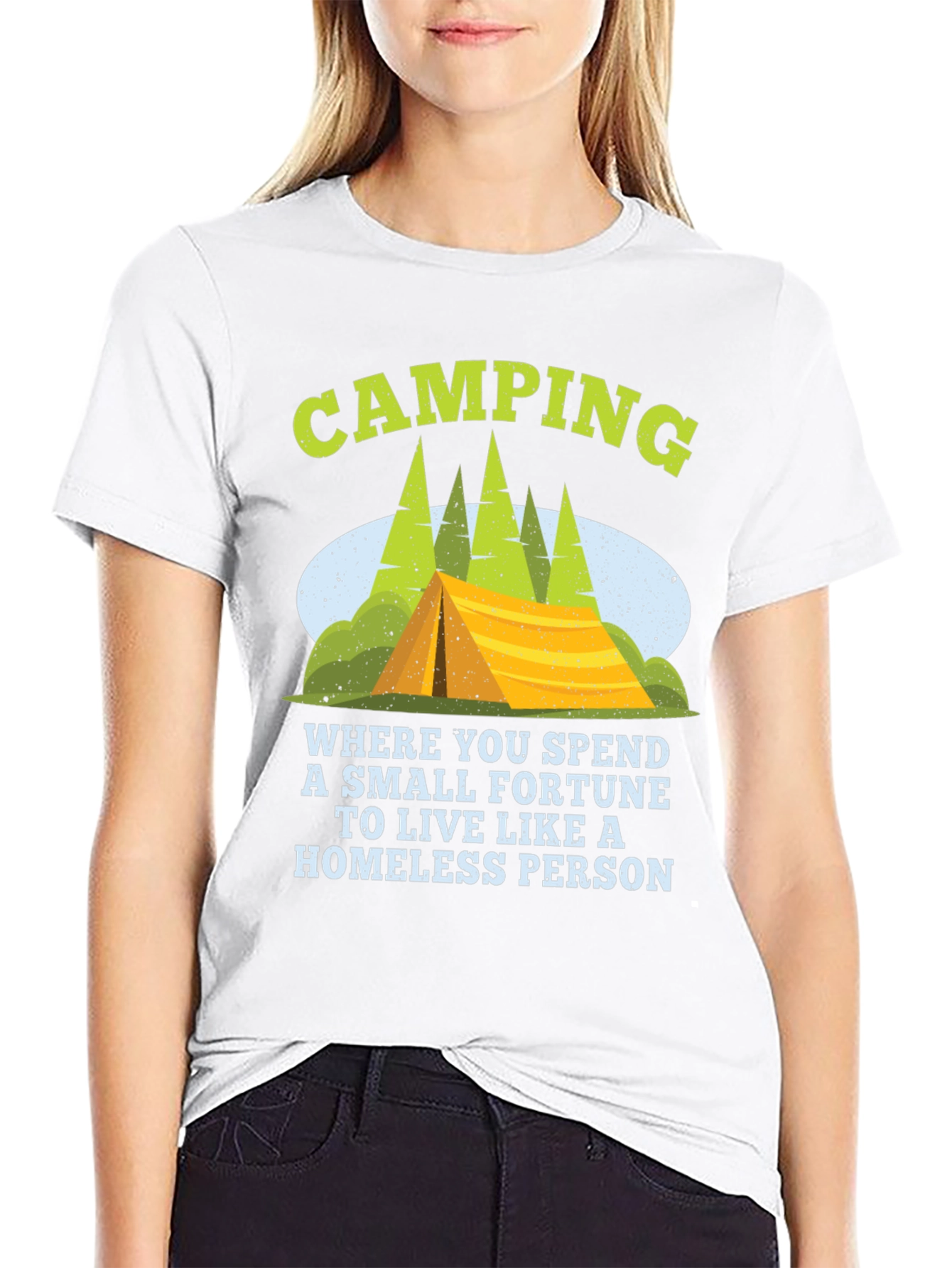 Camping Homeless Person Graphic Tee