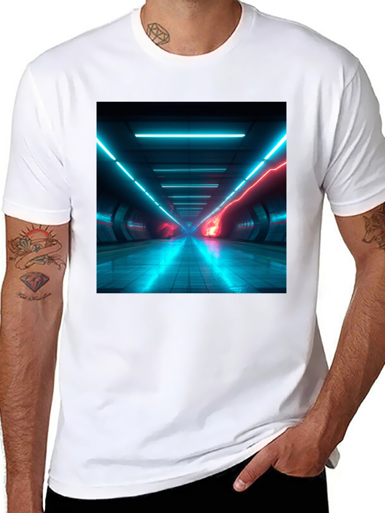 Cyberpunk Tunnel Vision T-Shirt - Black