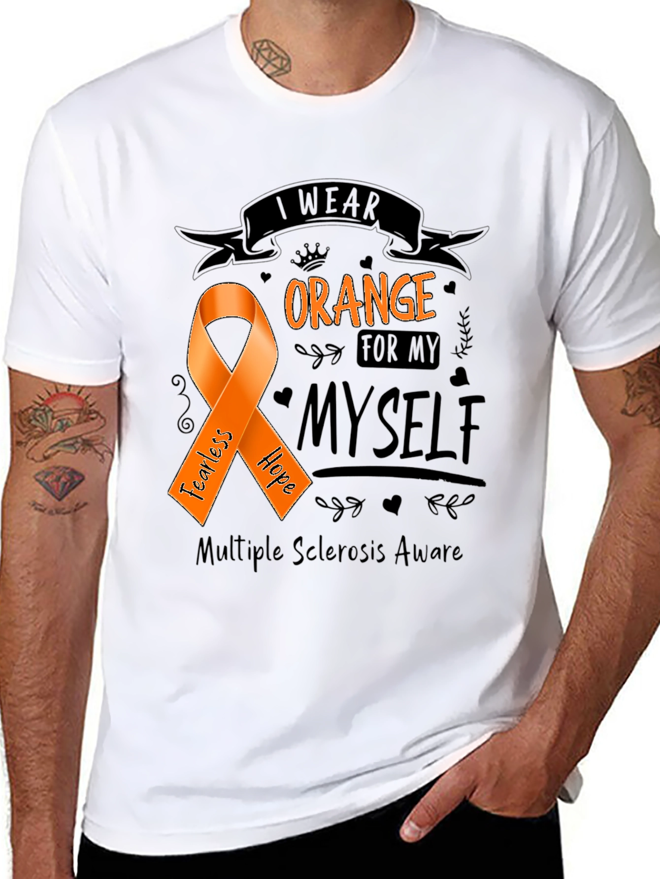 Orange Awareness Ribbon T-Shirt