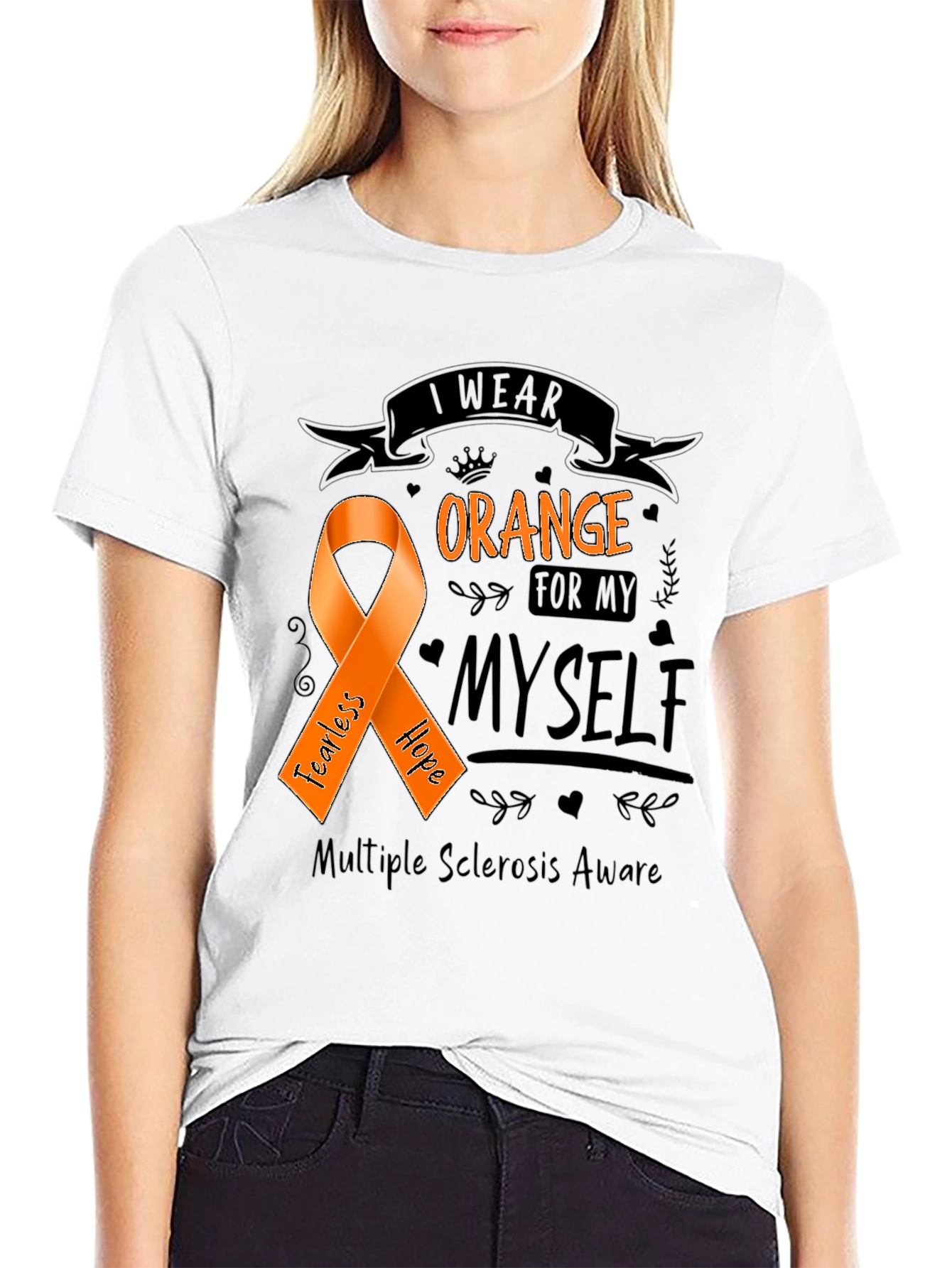 Orange Awareness Ribbon T-Shirt