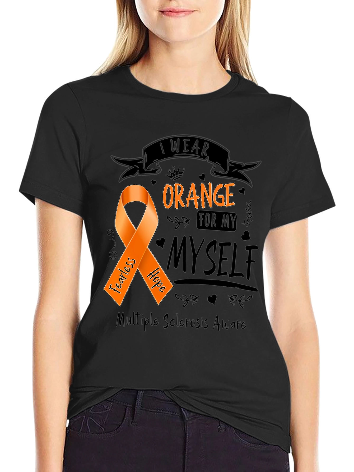 Orange Awareness Ribbon T-Shirt