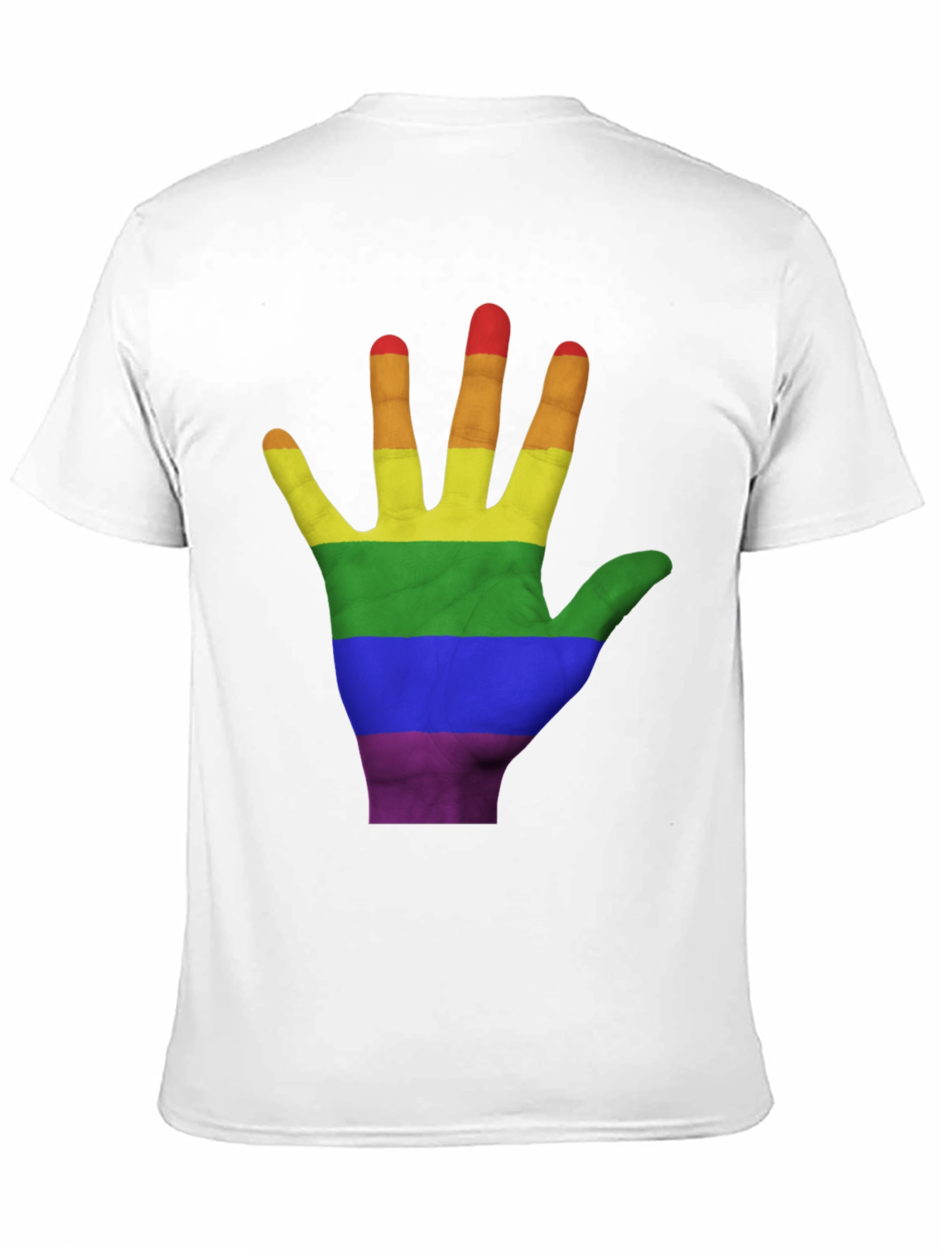 LGBT Pride Hand T-Shirt - Black Cotton Blend