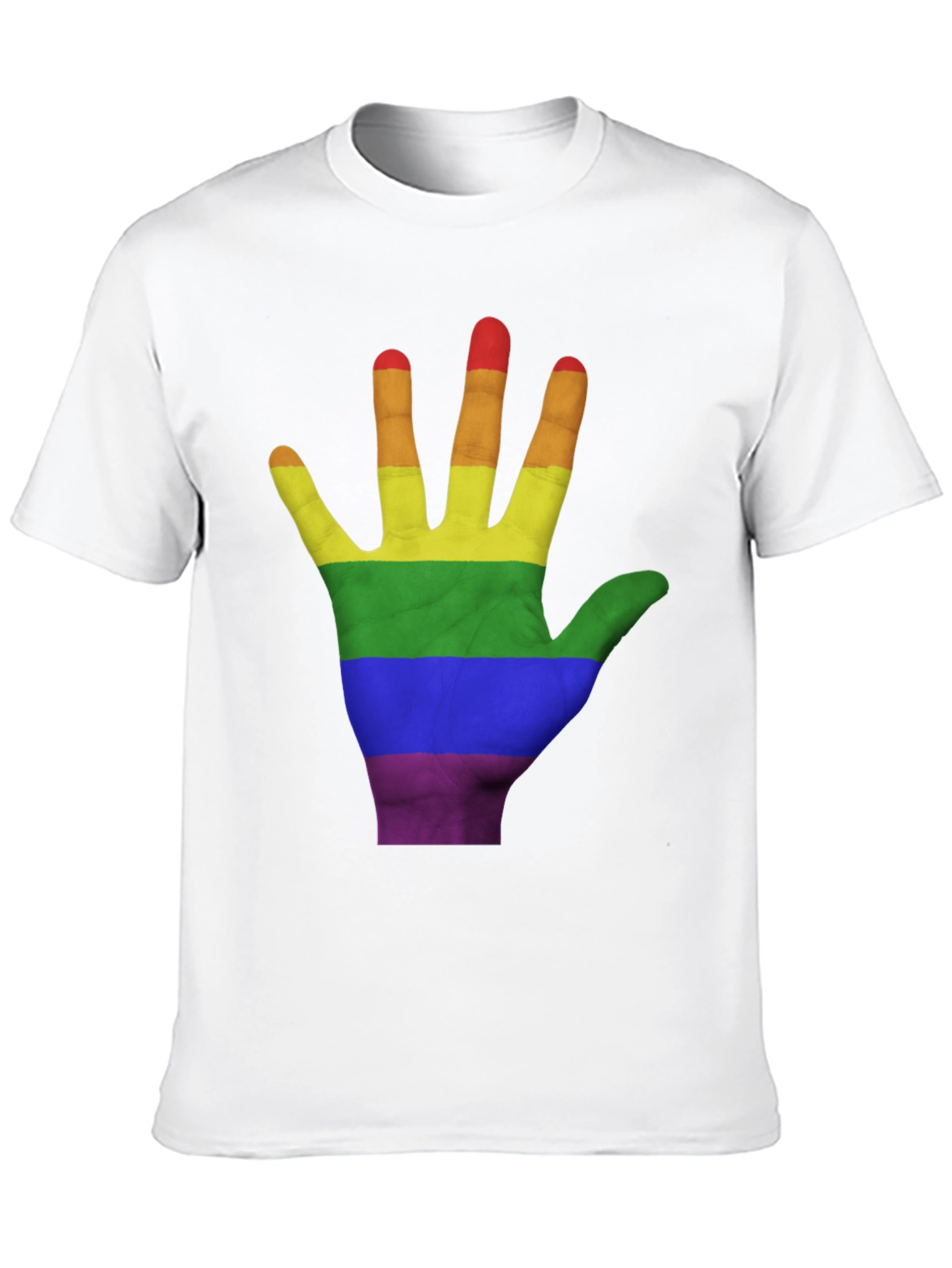 LGBT Pride Hand T-Shirt - Black Cotton Blend