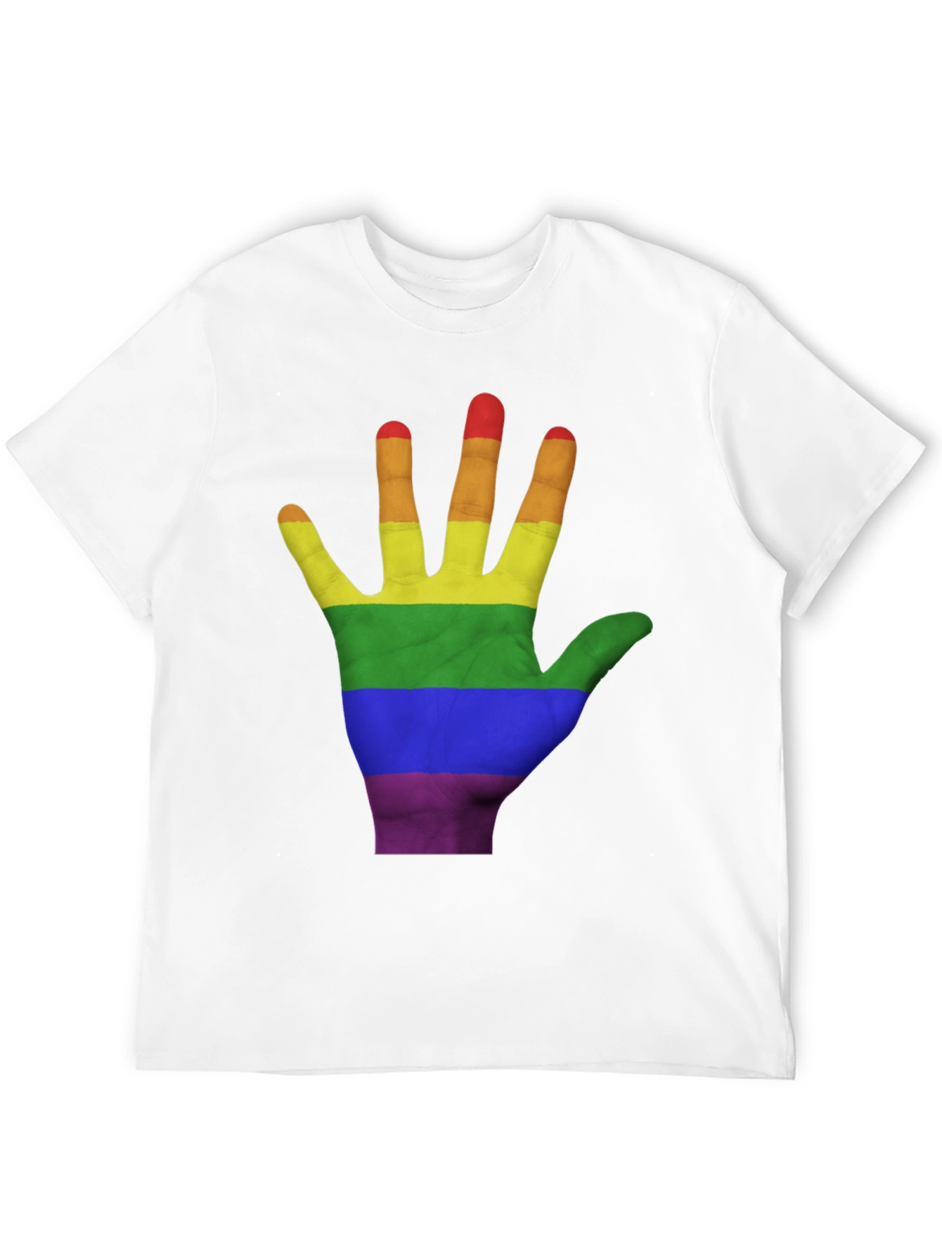 LGBT Pride Hand T-Shirt - Black Cotton Blend