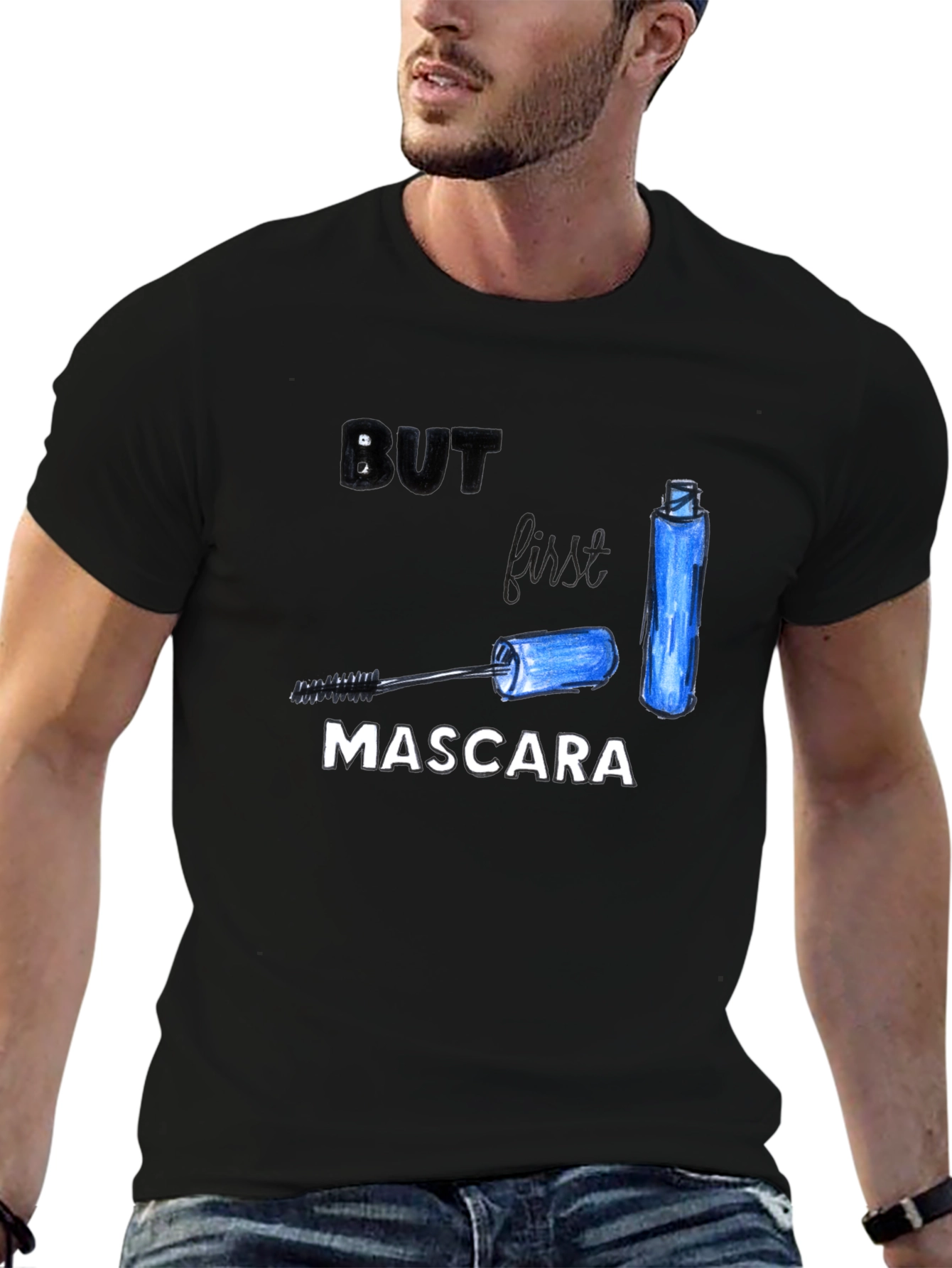 But First Mascara T-Shirt - Black Cotton Tee