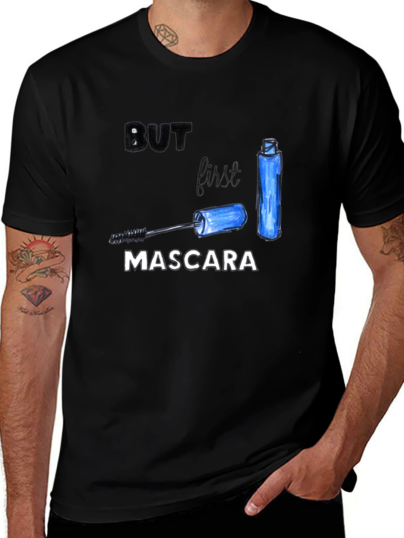 But First Mascara T-Shirt - Black Cotton Tee
