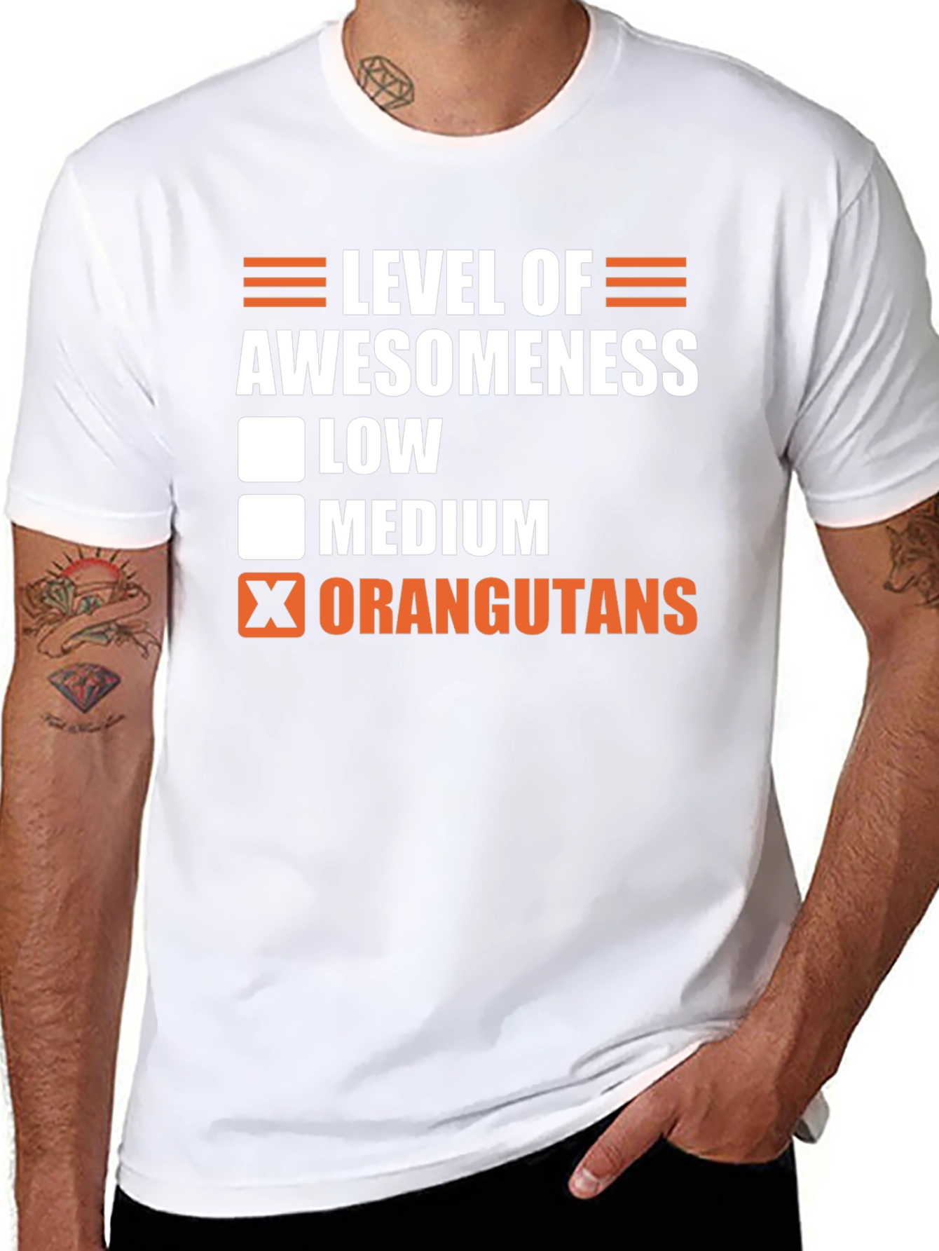 Level of Awesomeness Orangutans Graphic T-Shirt