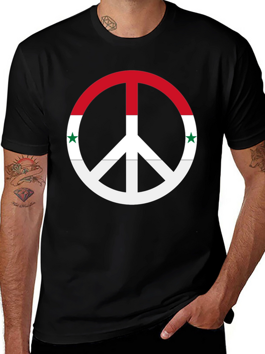 Syria Peace Symbol Black T-Shirt