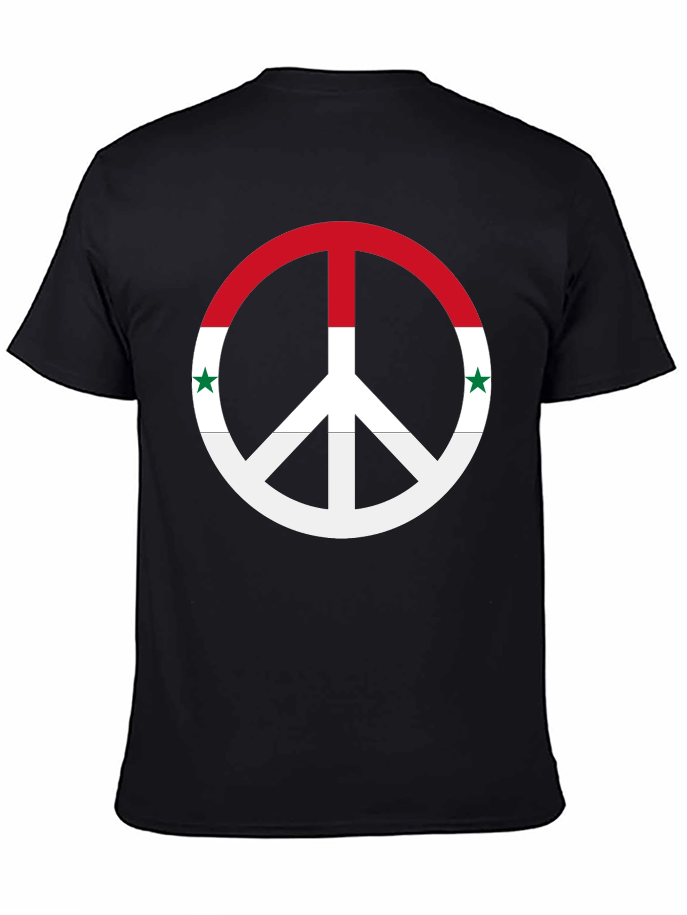 Syria Peace Symbol Black T-Shirt