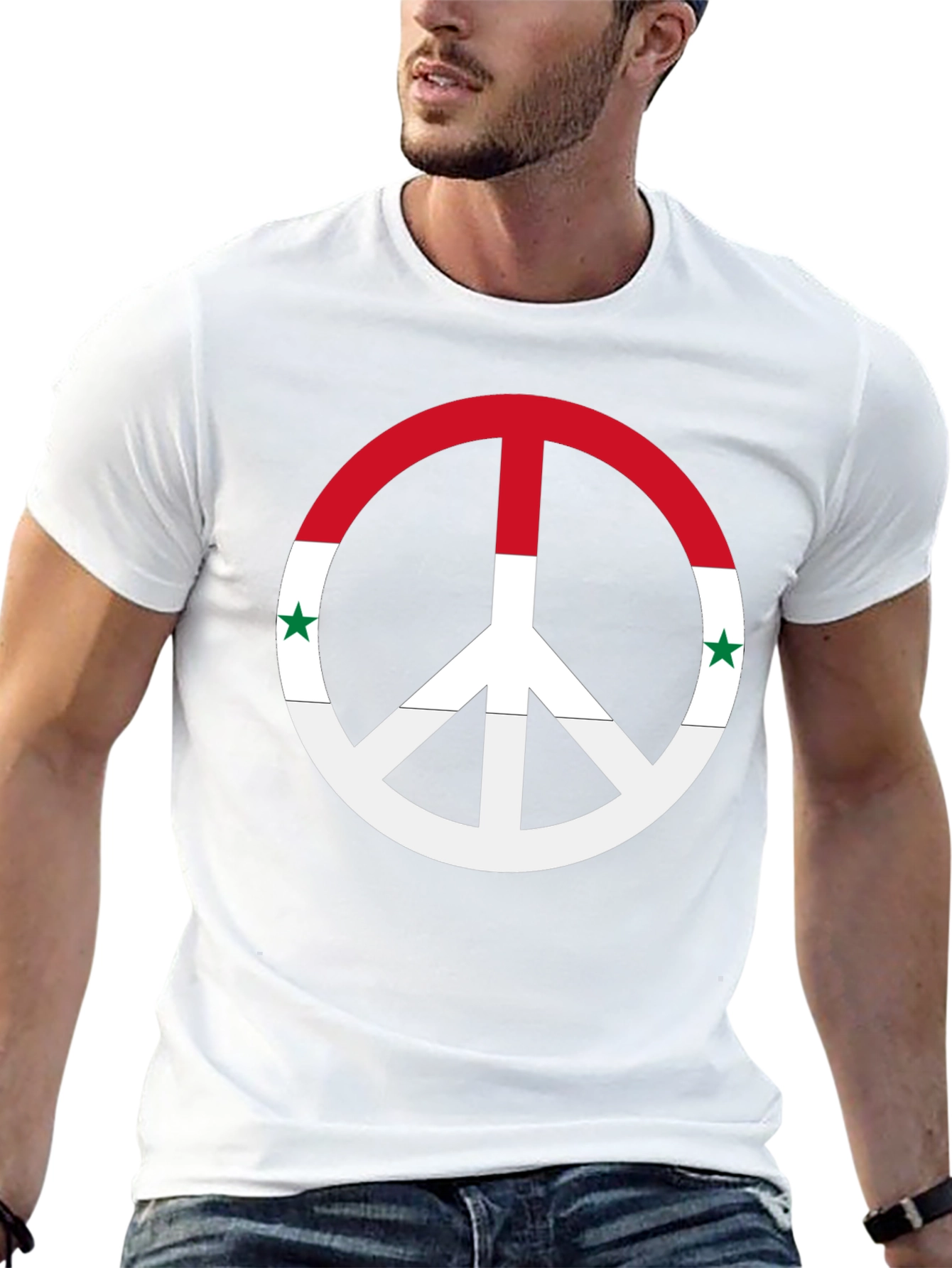 Syria Peace Symbol Black T-Shirt