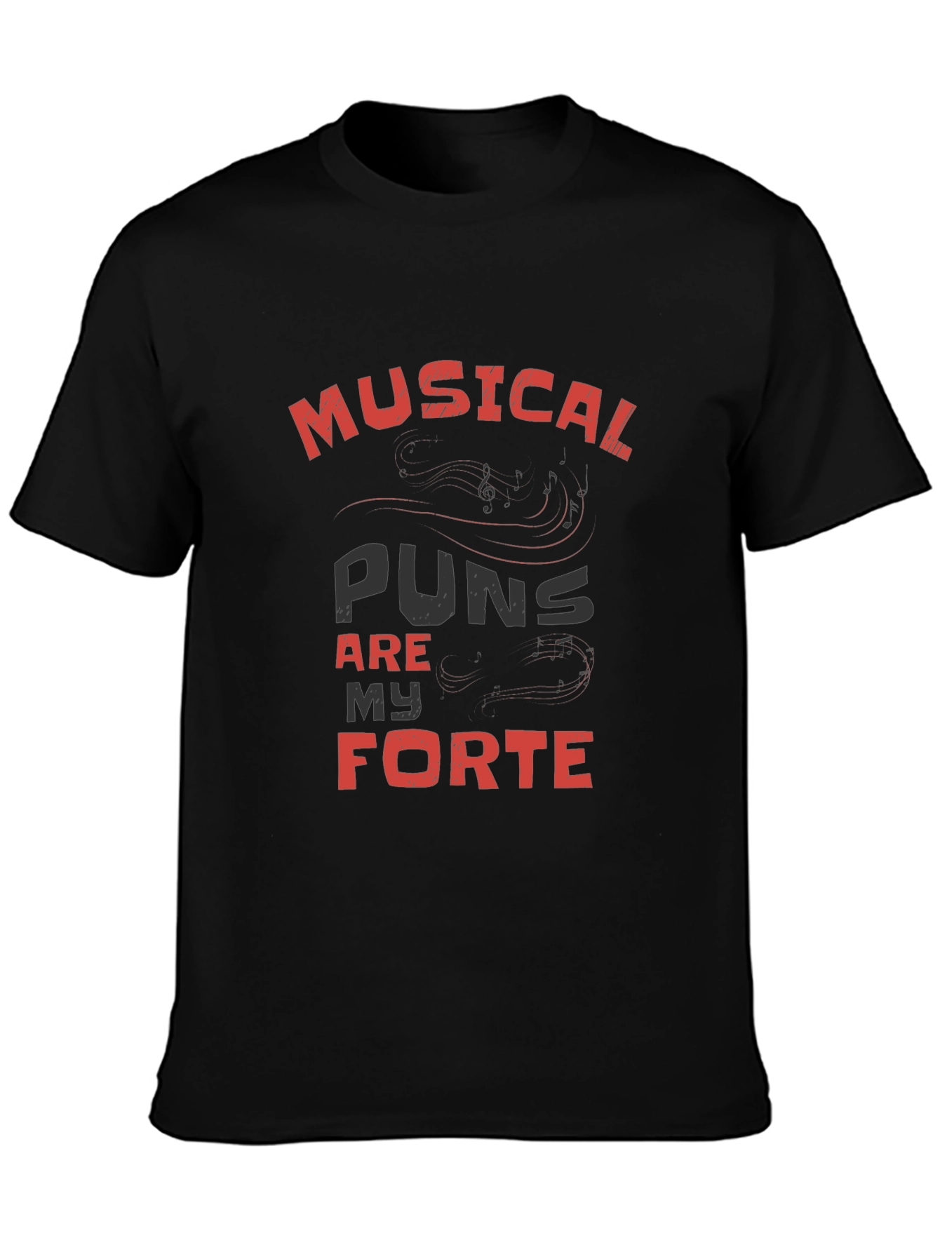 Musical Puns Are My Forte Black T-Shirt