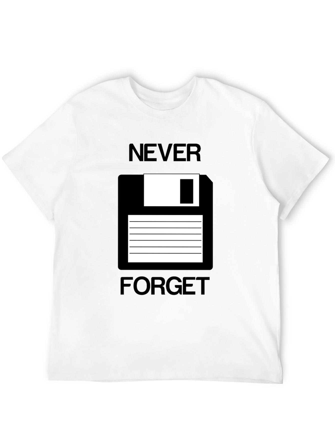 Retro Floppy Disk T-Shirt - Never Forget