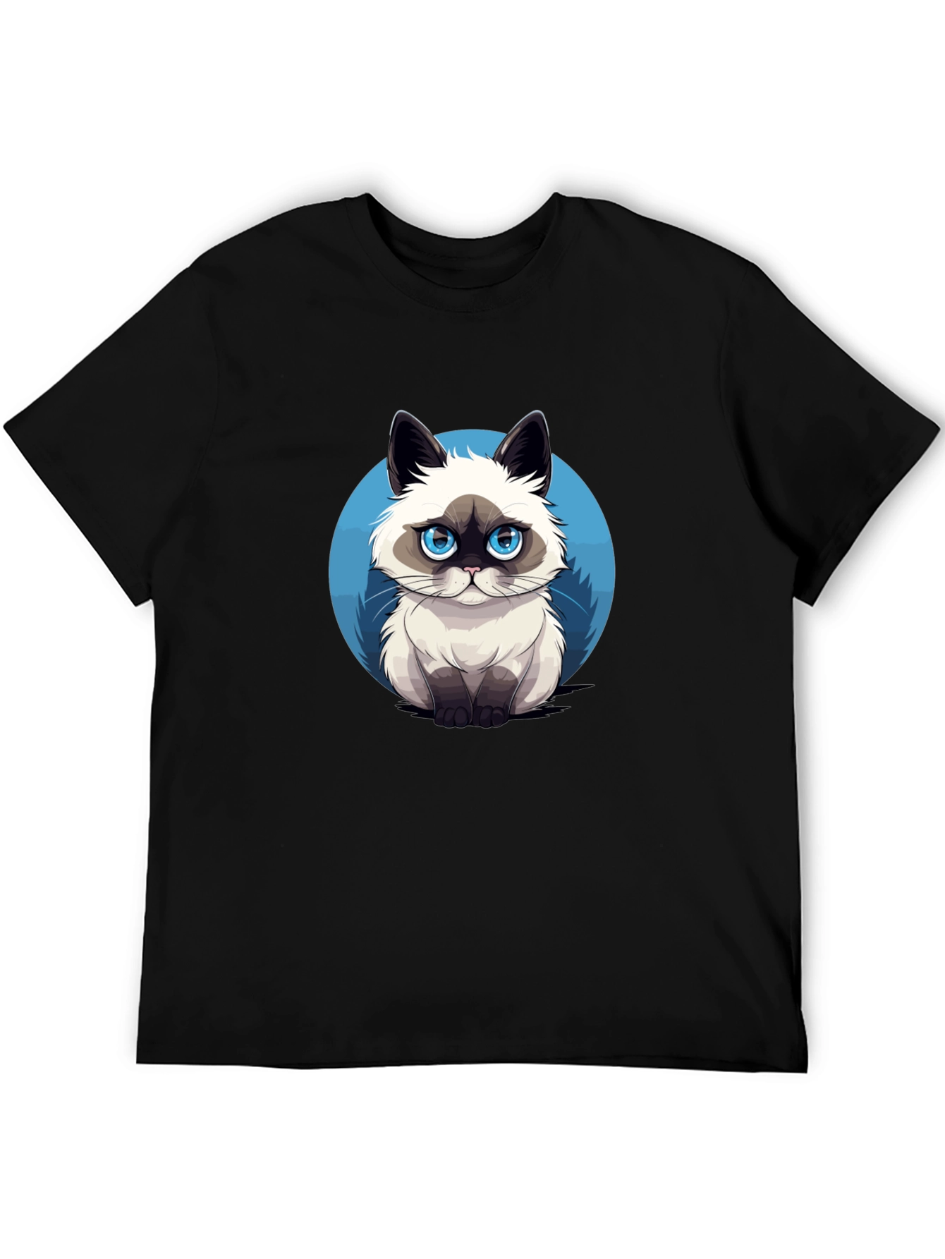 Grumpy Cat Graphic Tee - Black Cotton T-Shirt