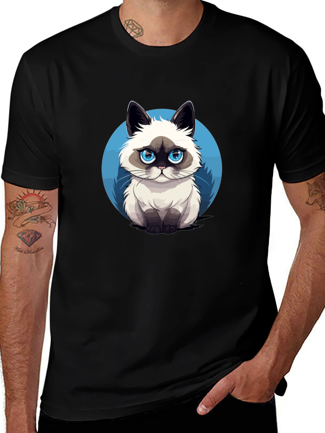 Grumpy Cat Graphic Tee - Black Cotton T-Shirt