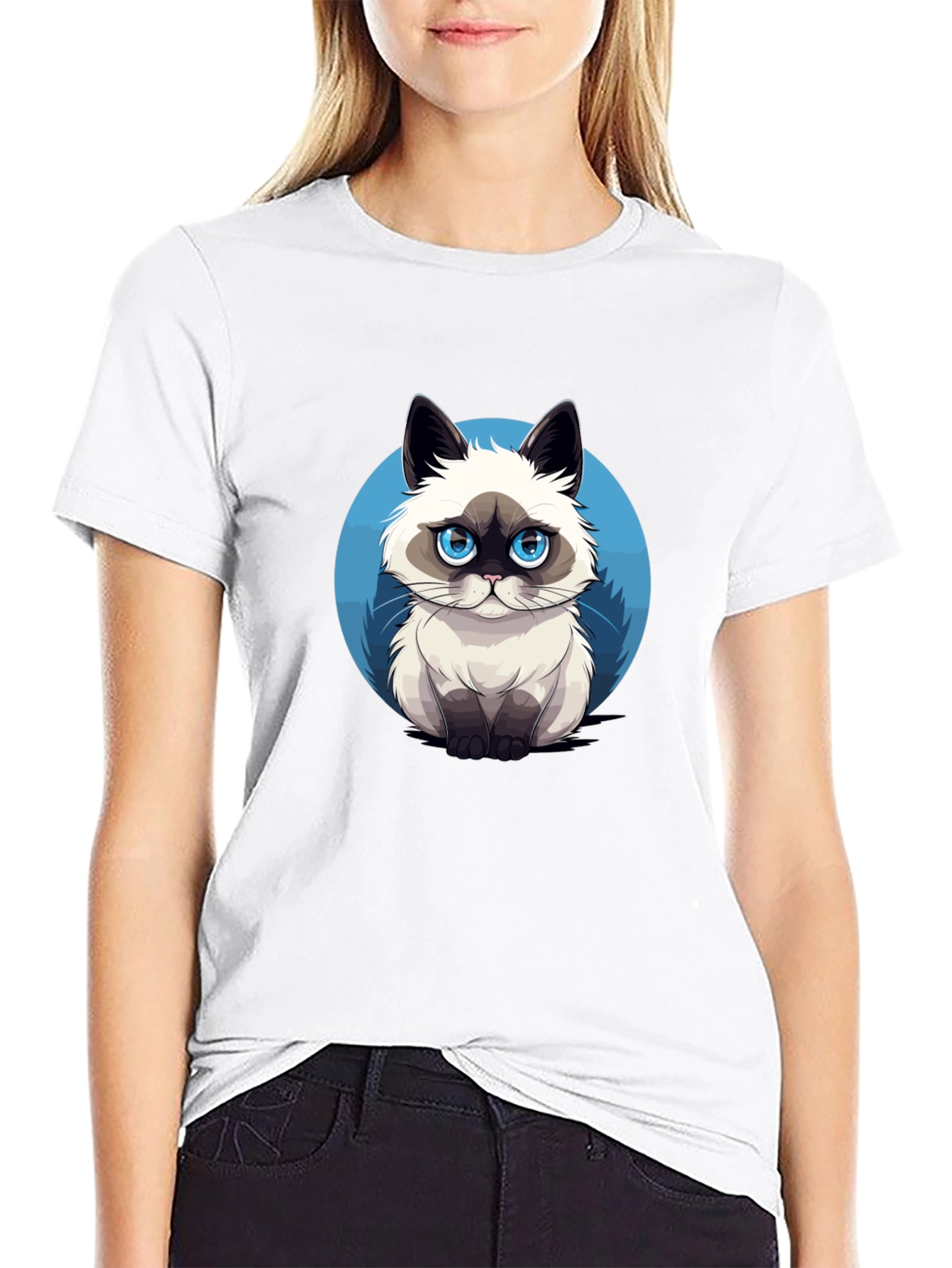Grumpy Cat Graphic Tee - Black Cotton T-Shirt